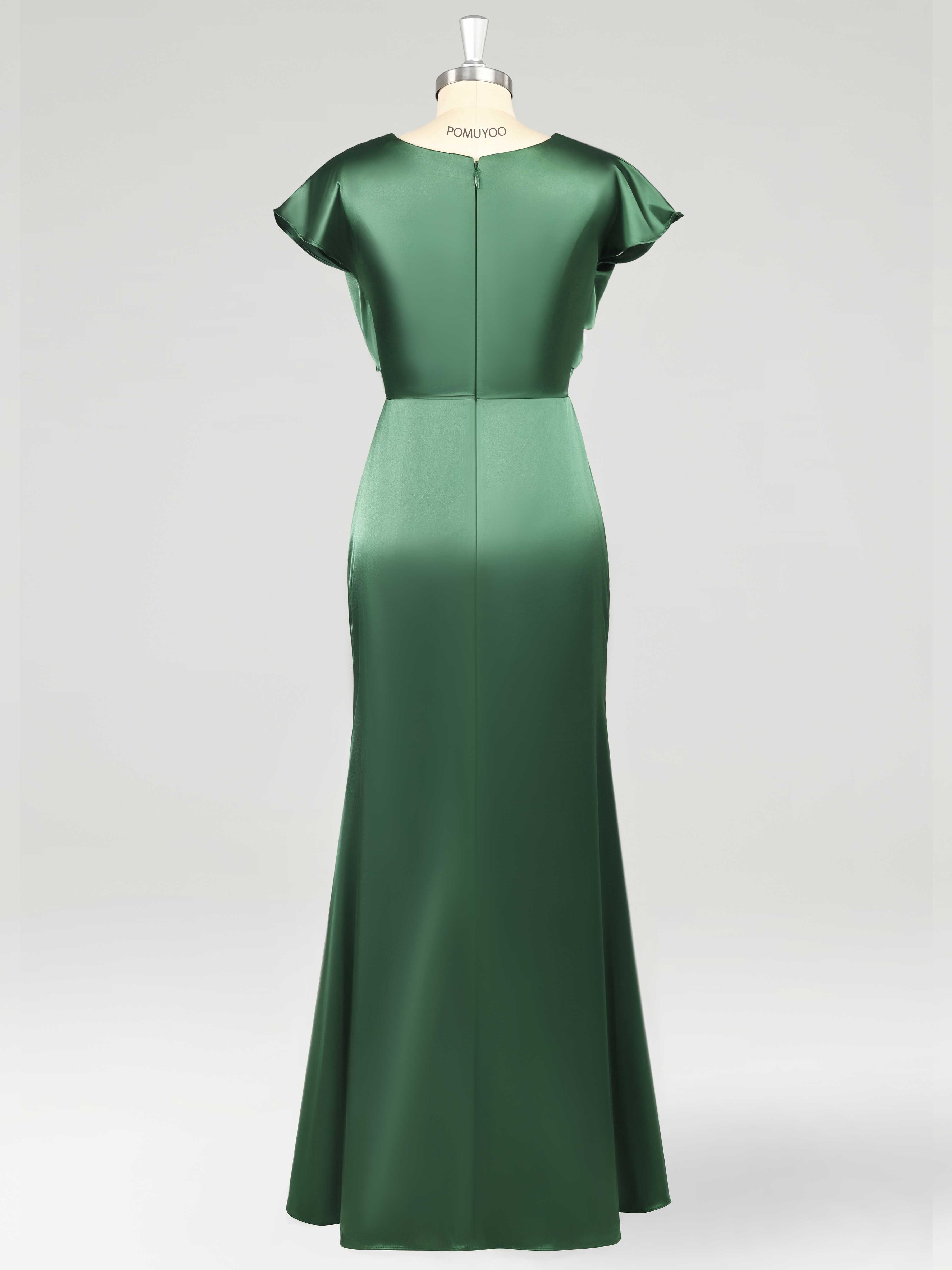 Elegant Sheath Scoop Floor Length Satin Mother of the Bride Dresses UK