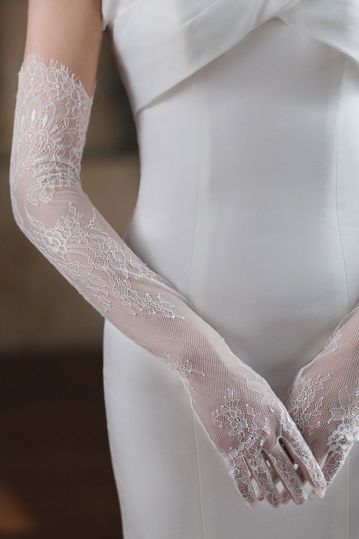 Elegant Sheer Lace Bridal Wedding Elegant Gloves