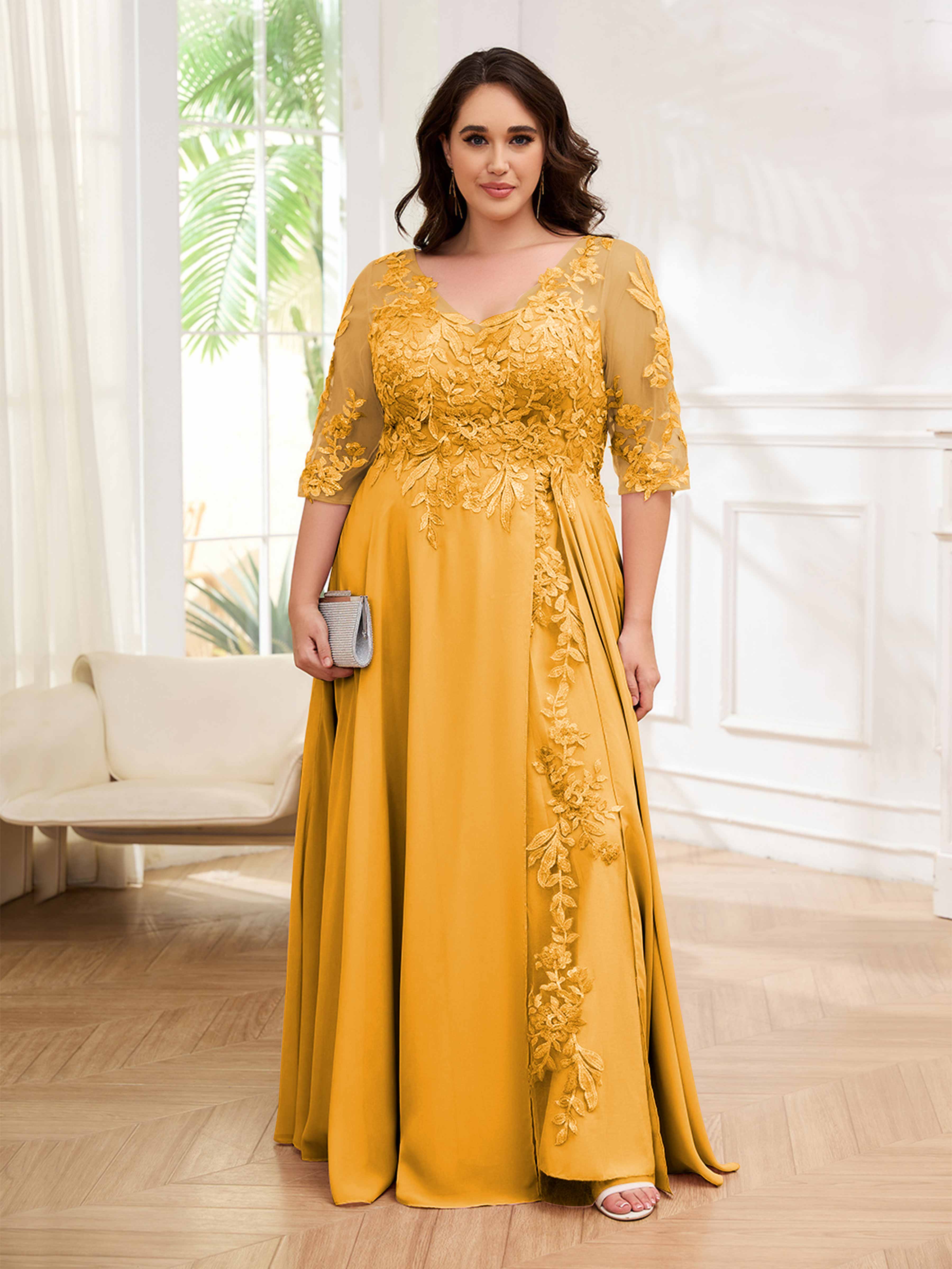 Plus yellow dress best sale