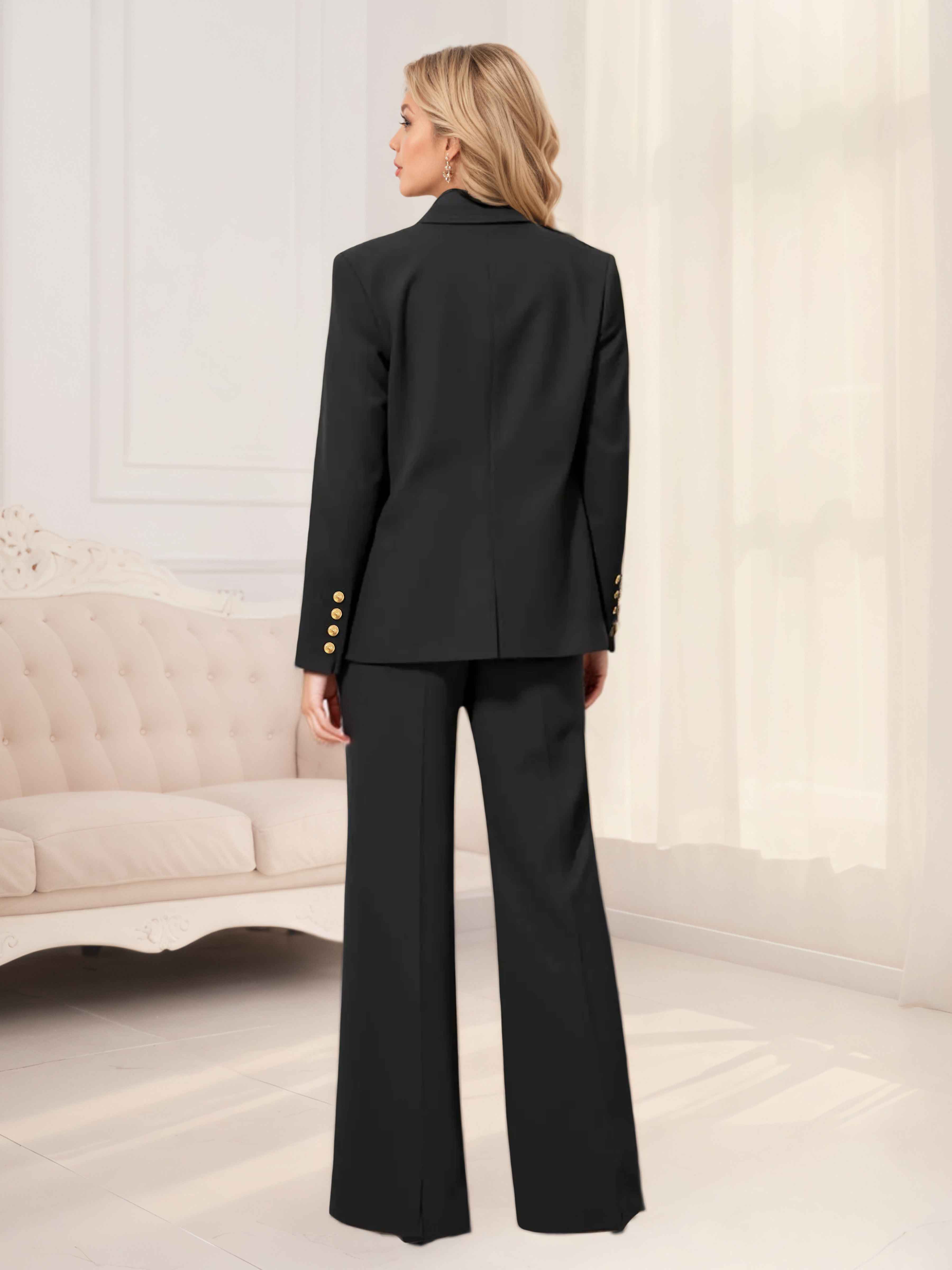 Women's Notched Lapel 2 Pieces Casual Suits UK