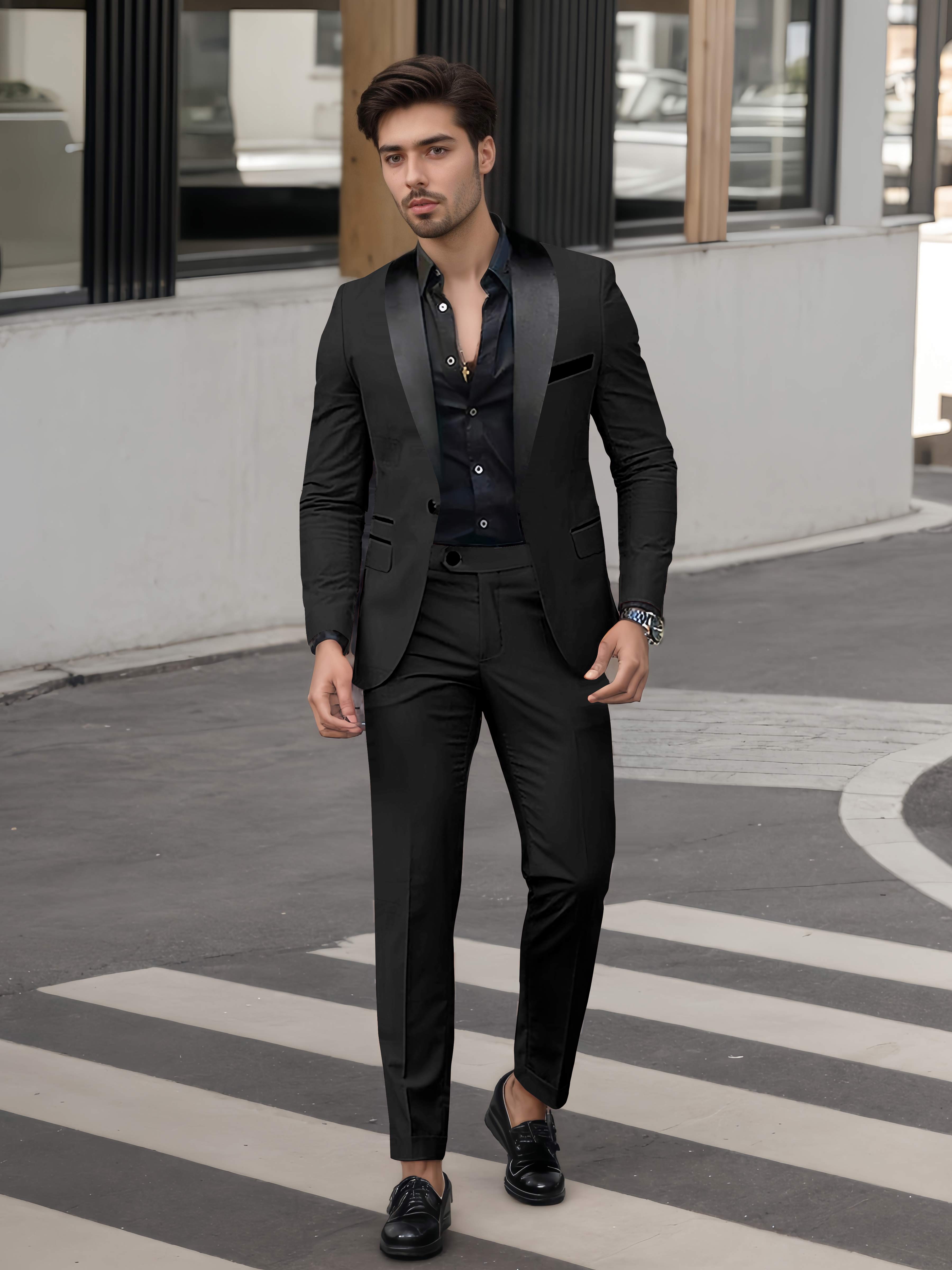 Fashion Forward Men's Casual Suit 2 Pieces One Button Formal Suits