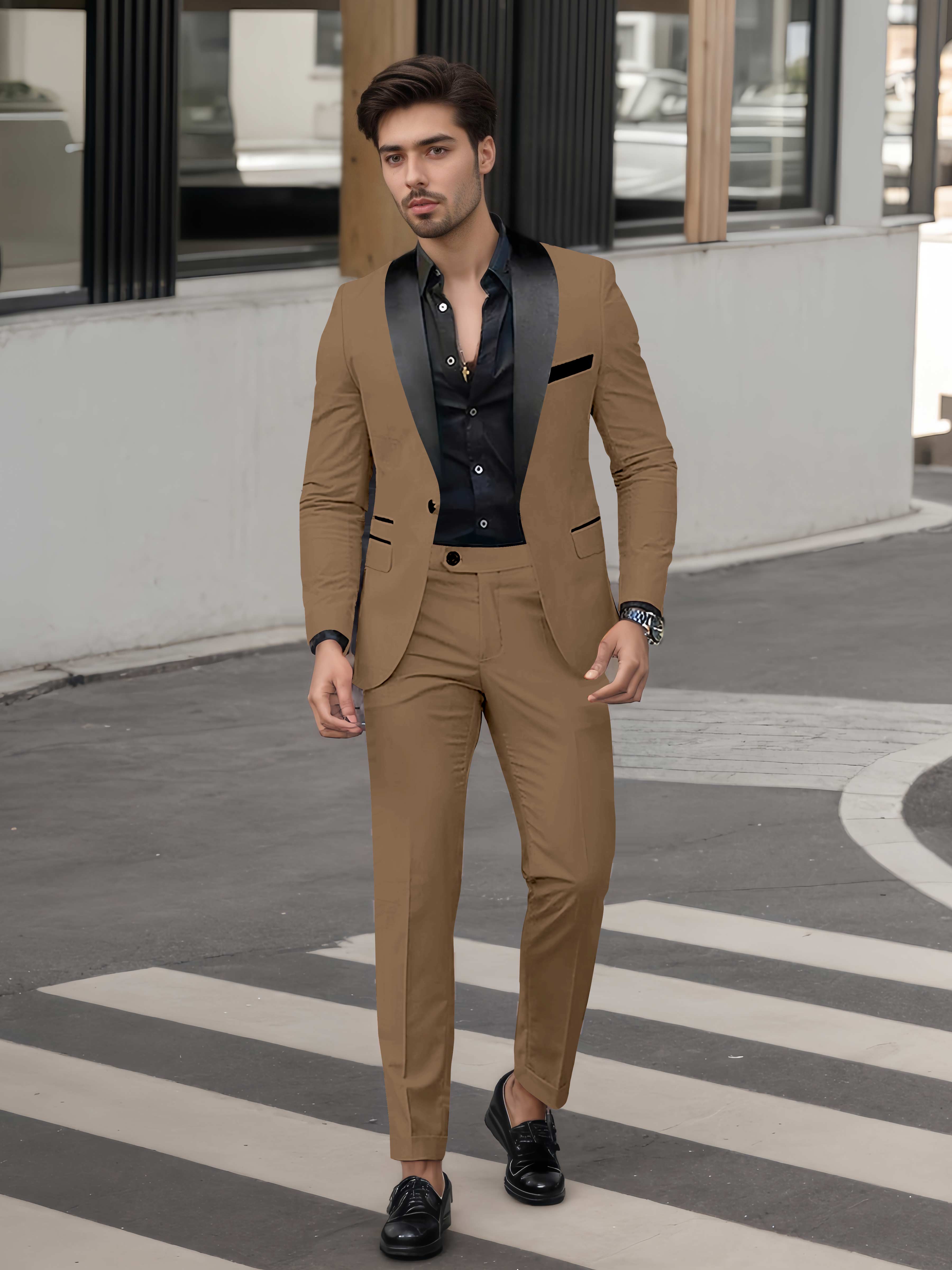 Fashion Forward Men's Casual Suit 2 Pieces One Button Formal Suits