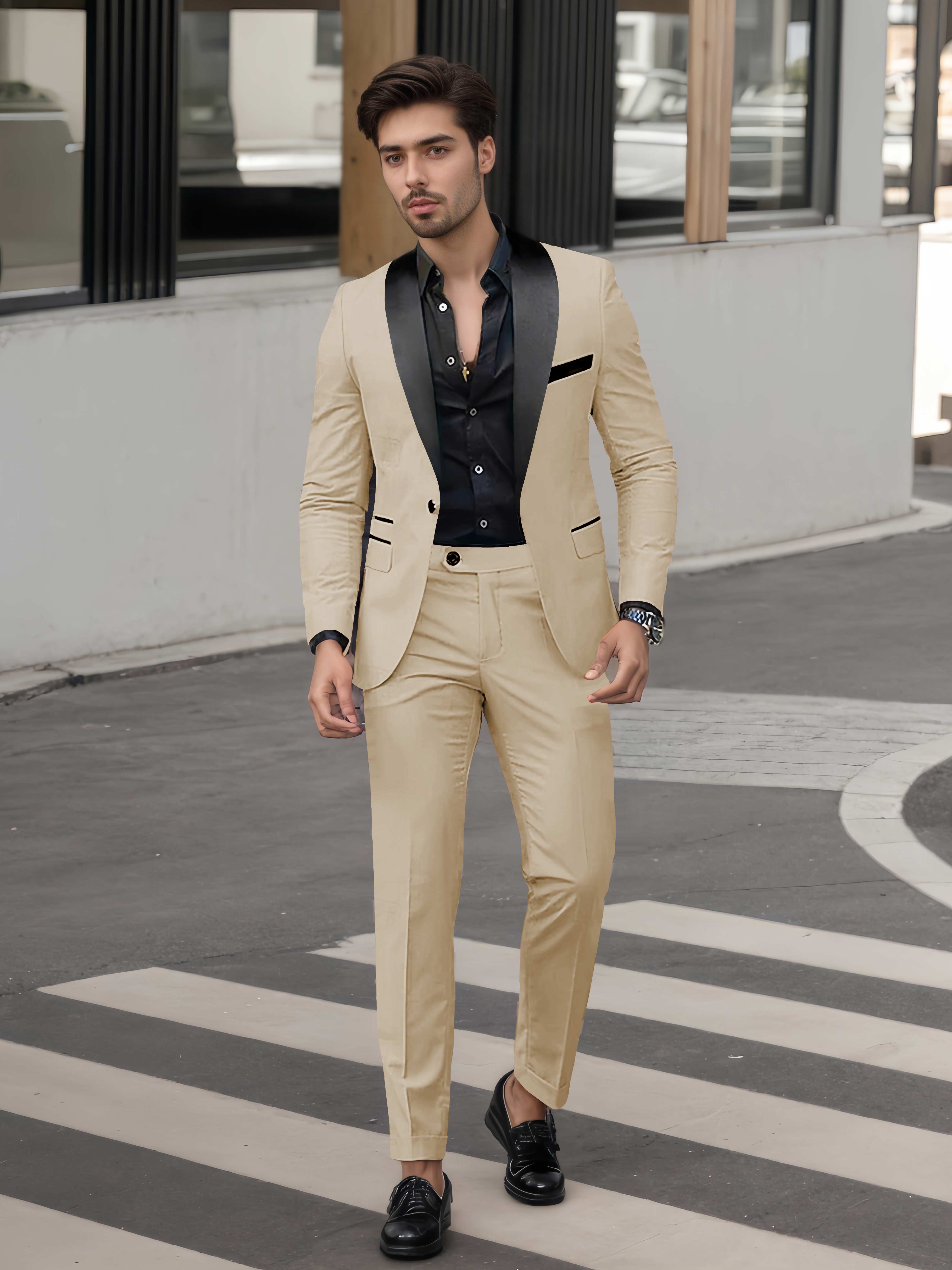 Fashion Forward Men's Casual Suit 2 Pieces One Button Formal Suits