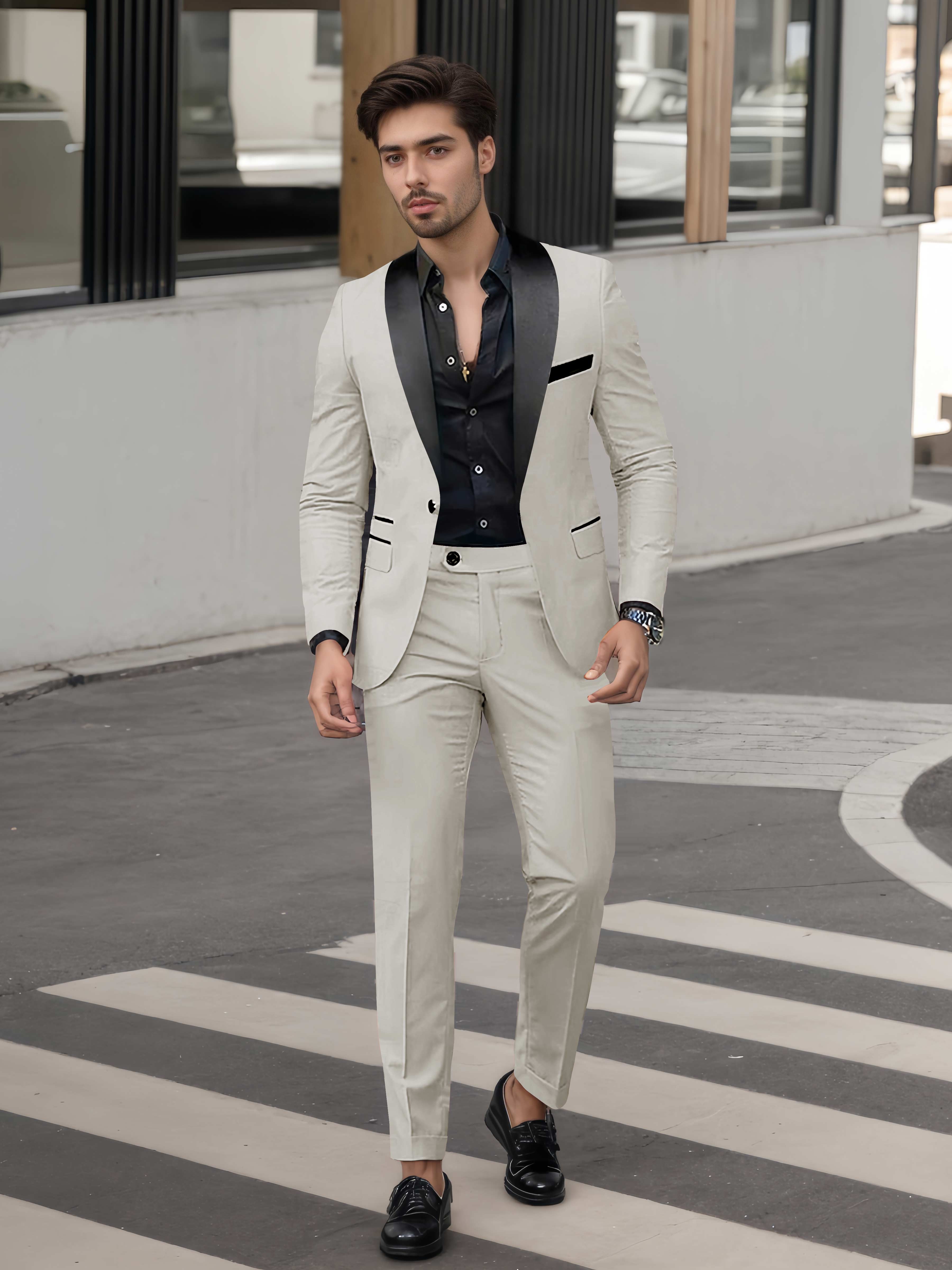 Fashion Forward Men's Casual Suit 2 Pieces One Button Formal Suits