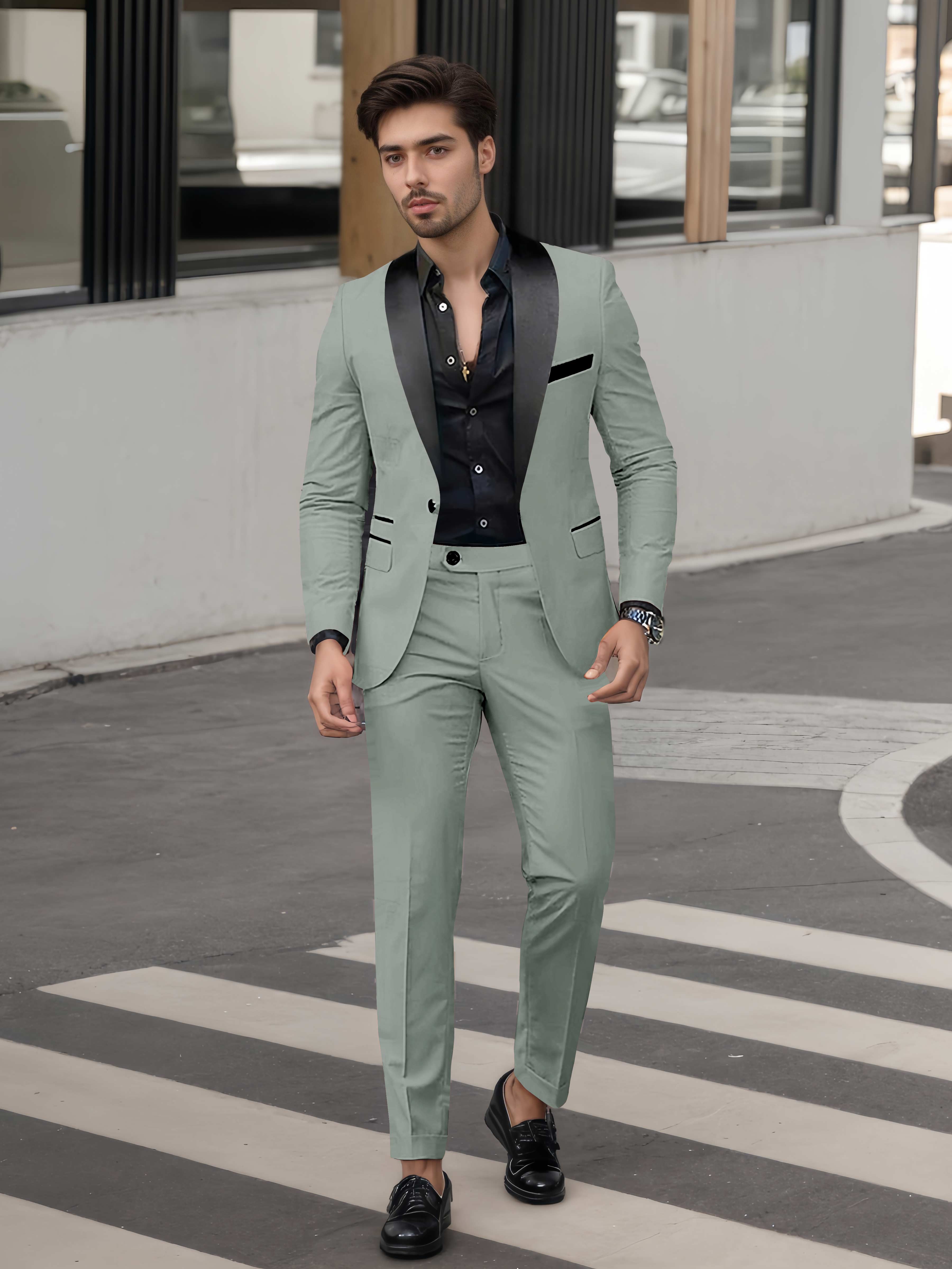 Fashion Forward Men's Casual Suit 2 Pieces One Button Formal Suits