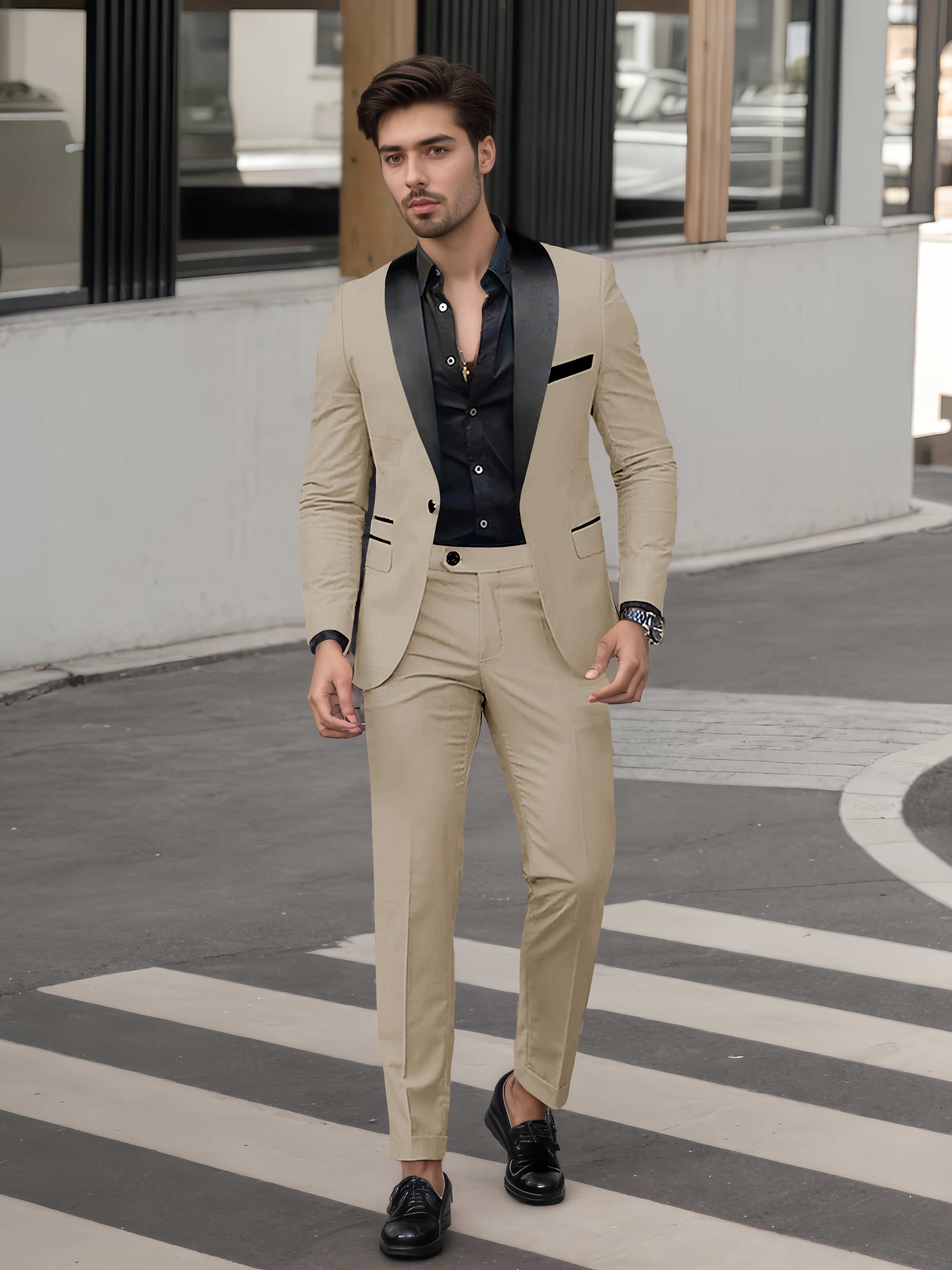 Fashion Forward Men's Casual Suit 2 Pieces One Button Formal Suits