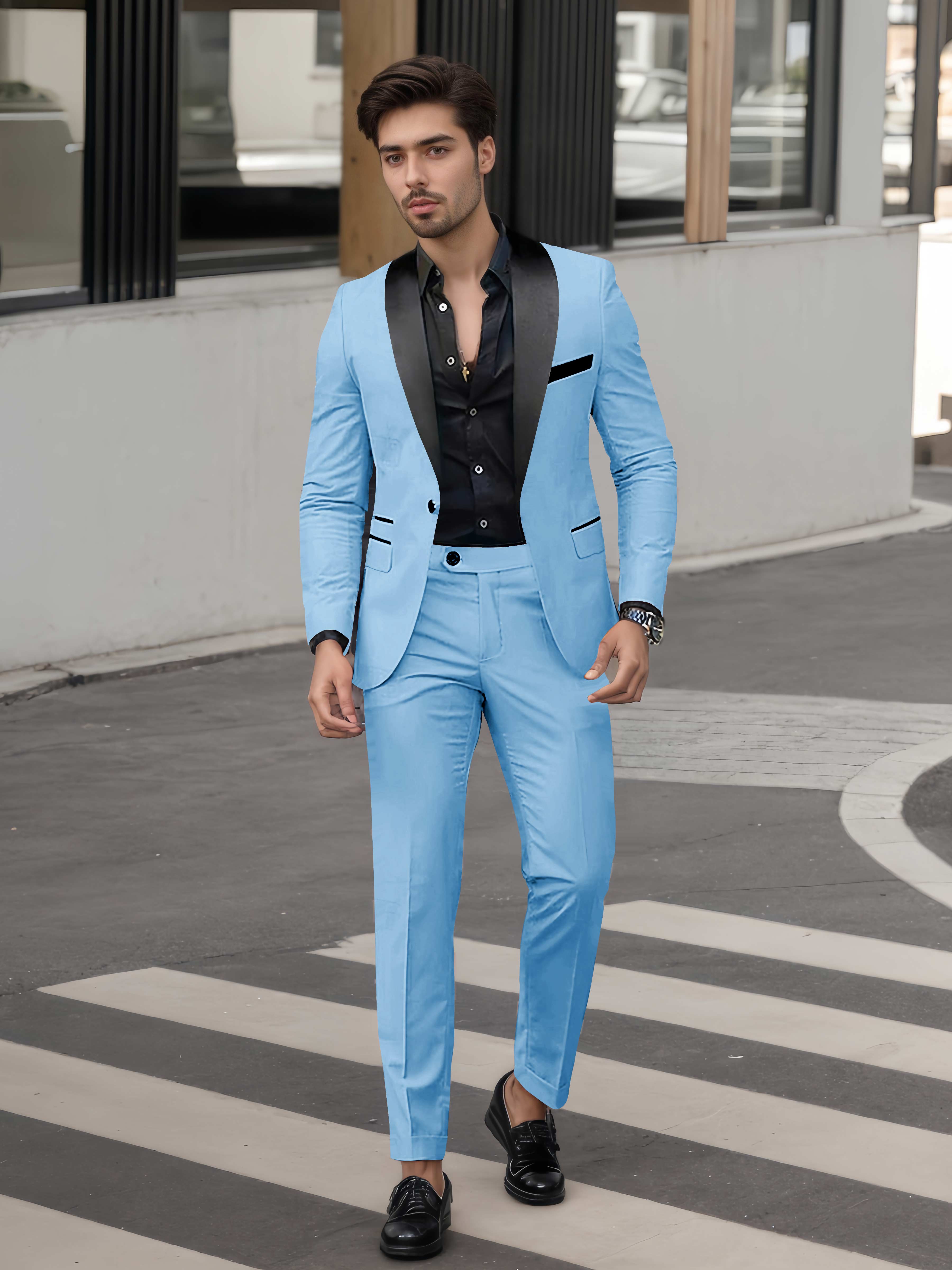 Fashion Forward Men's Casual Suit 2 Pieces One Button Formal Suits