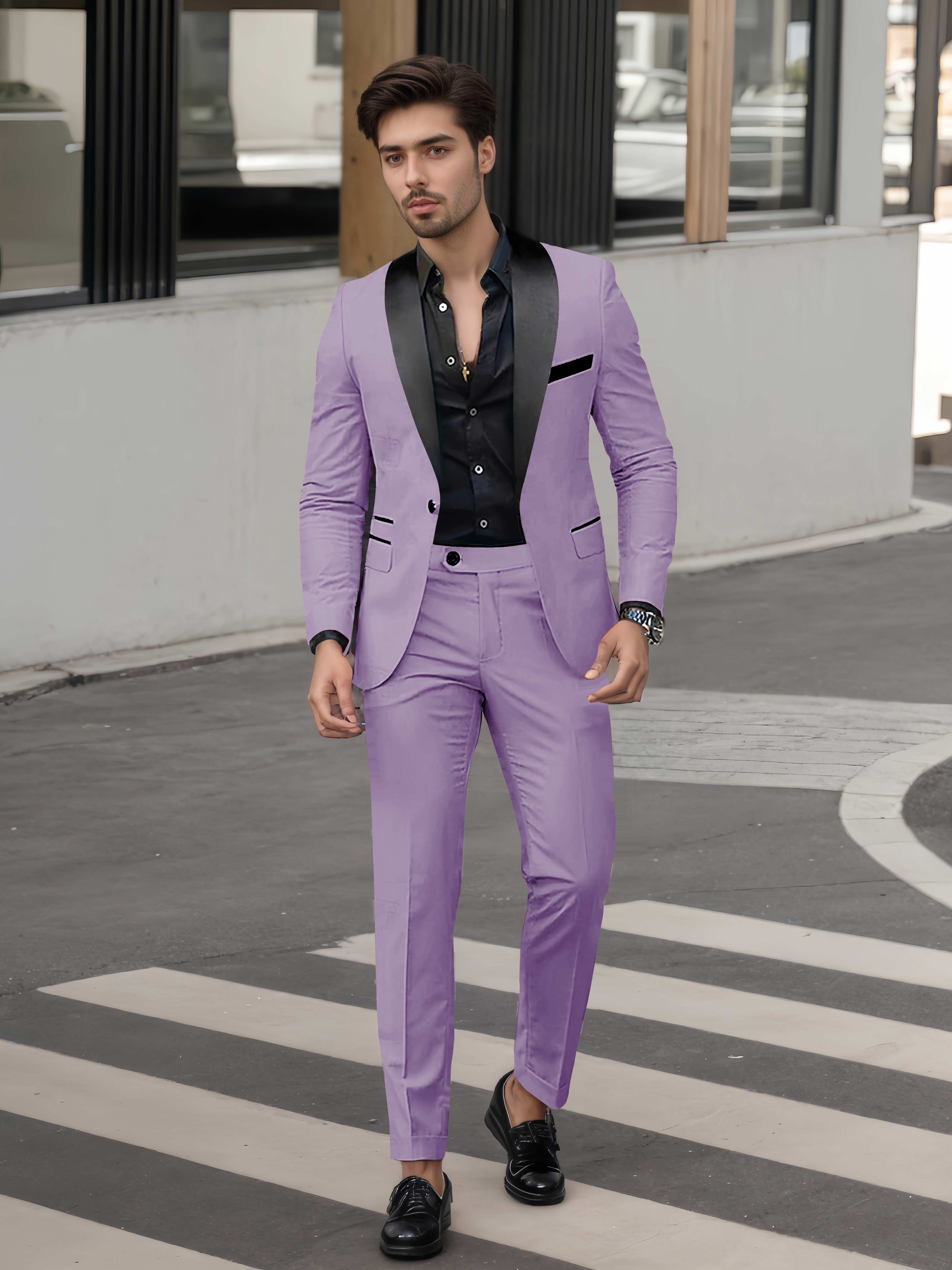 Fashion Forward Men's Casual Suit 2 Pieces One Button Formal Suits