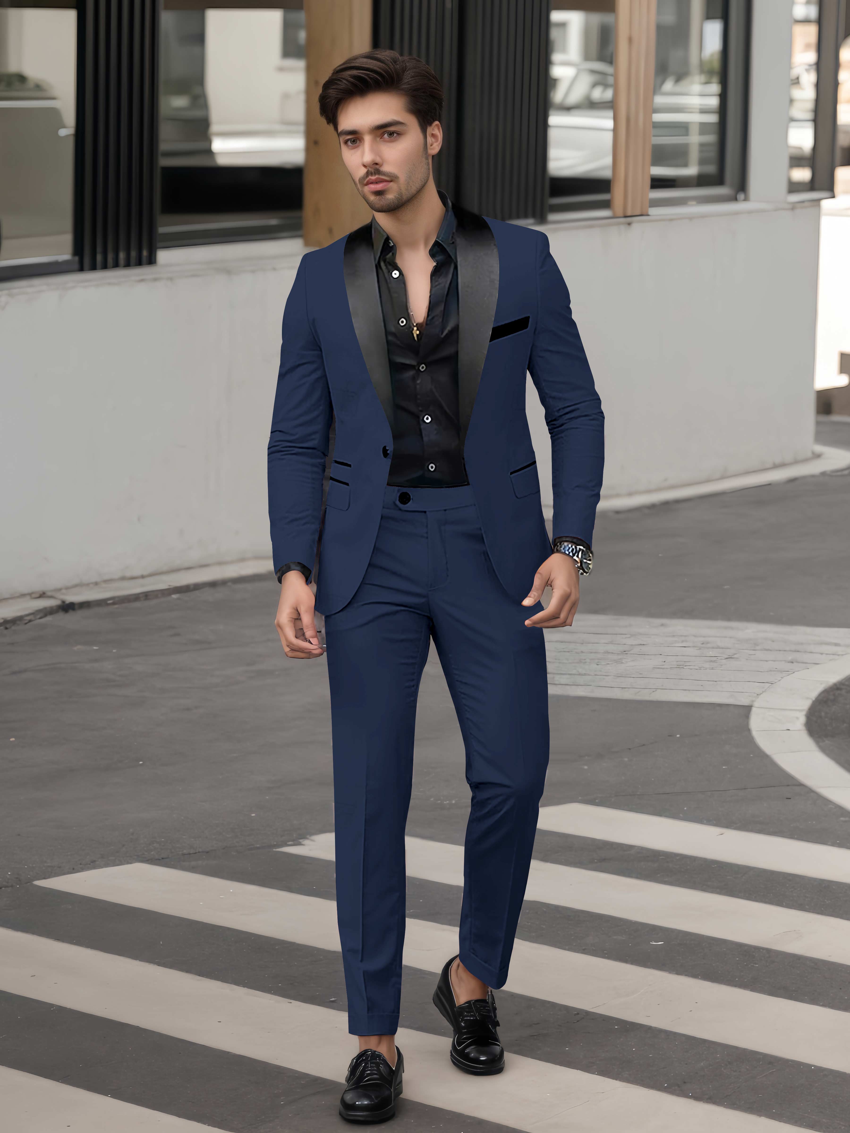 Fashion Forward Men's Casual Suit 2 Pieces One Button Formal Suits