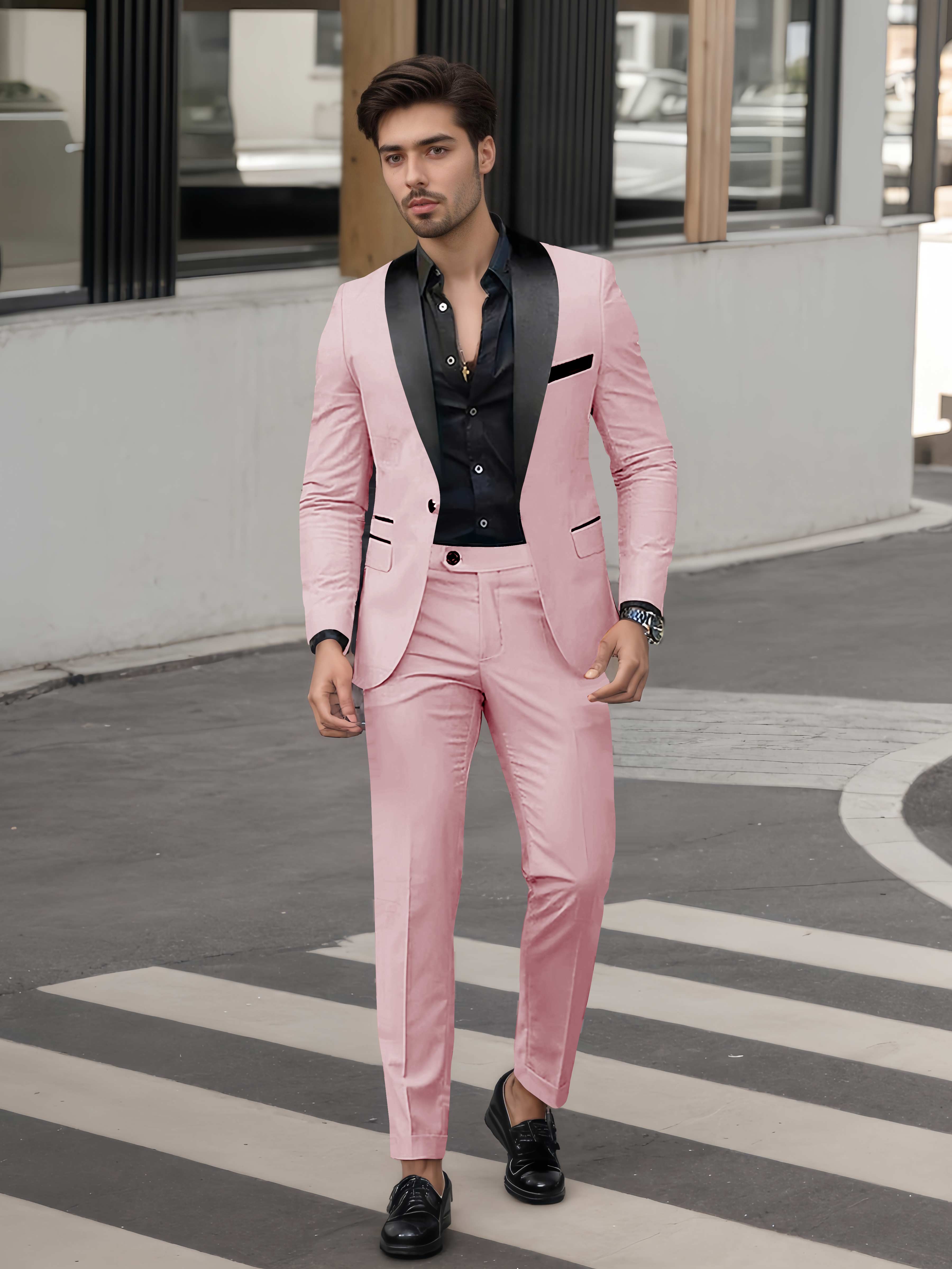 Fashion Forward Men's Casual Suit 2 Pieces One Button Formal Suits