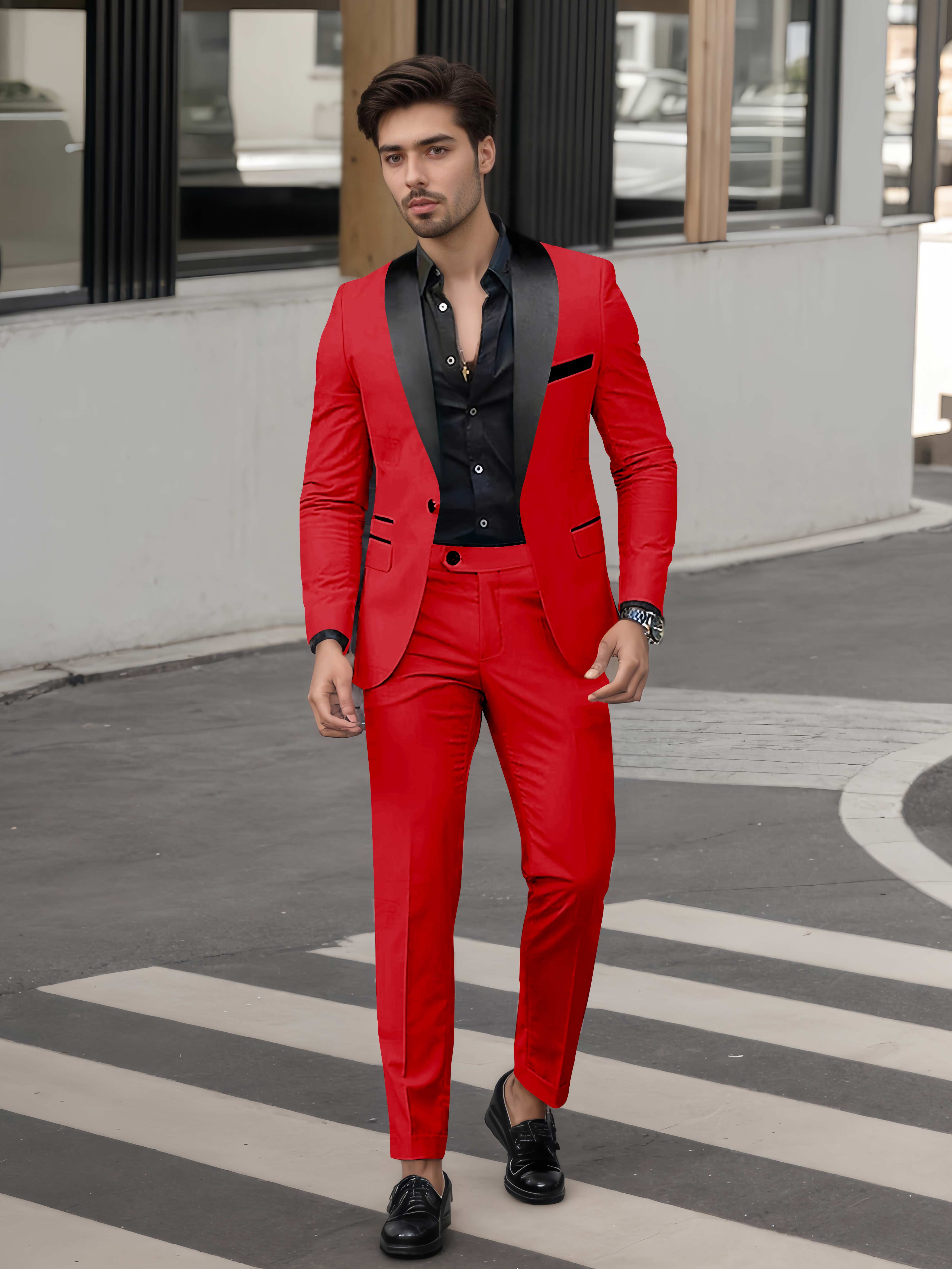 Fashion Forward Men's Casual Suit 2 Pieces One Button Formal Suits