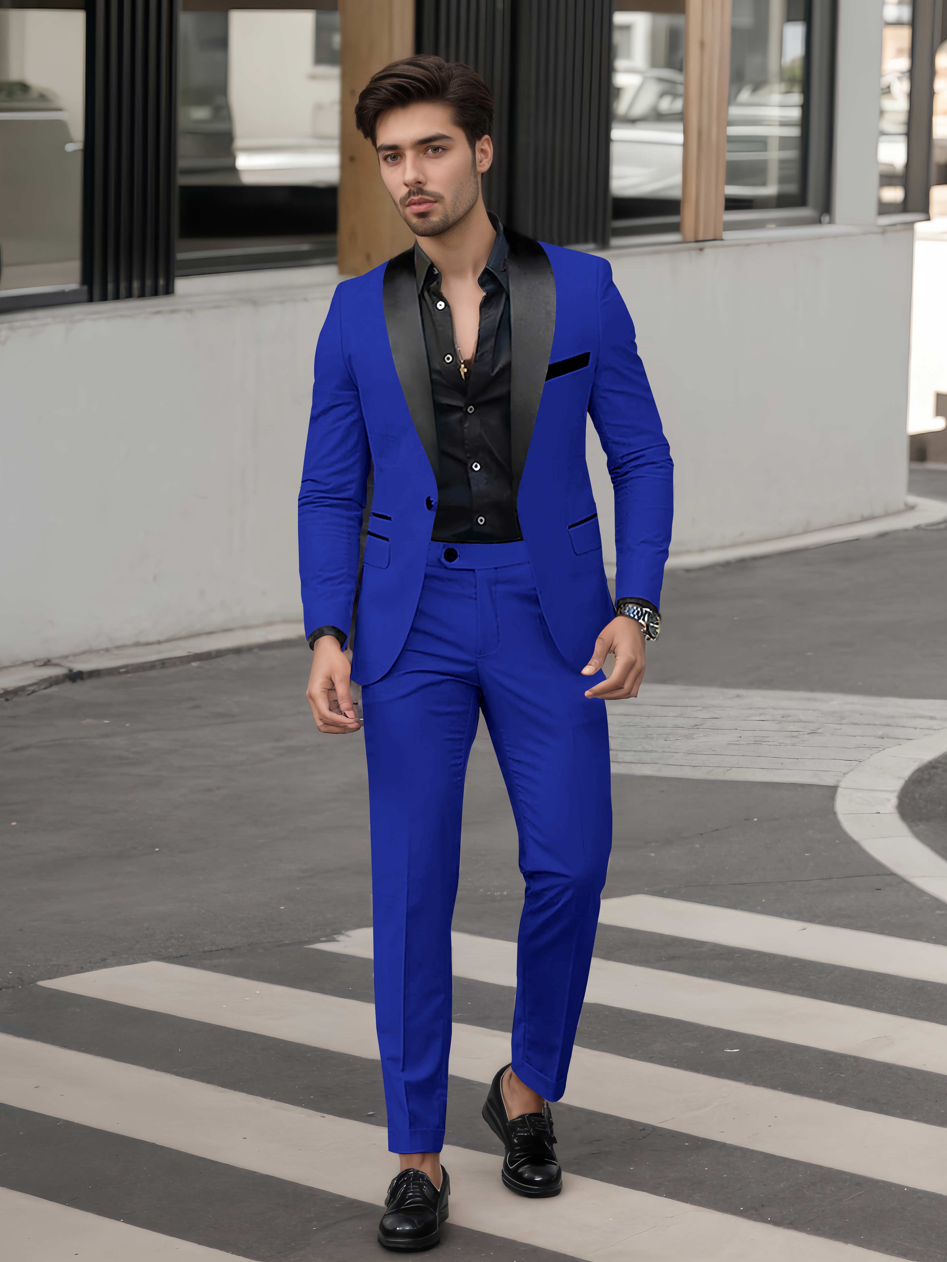 Fashion Forward Men's Casual Suit 2 Pieces One Button Formal Suits