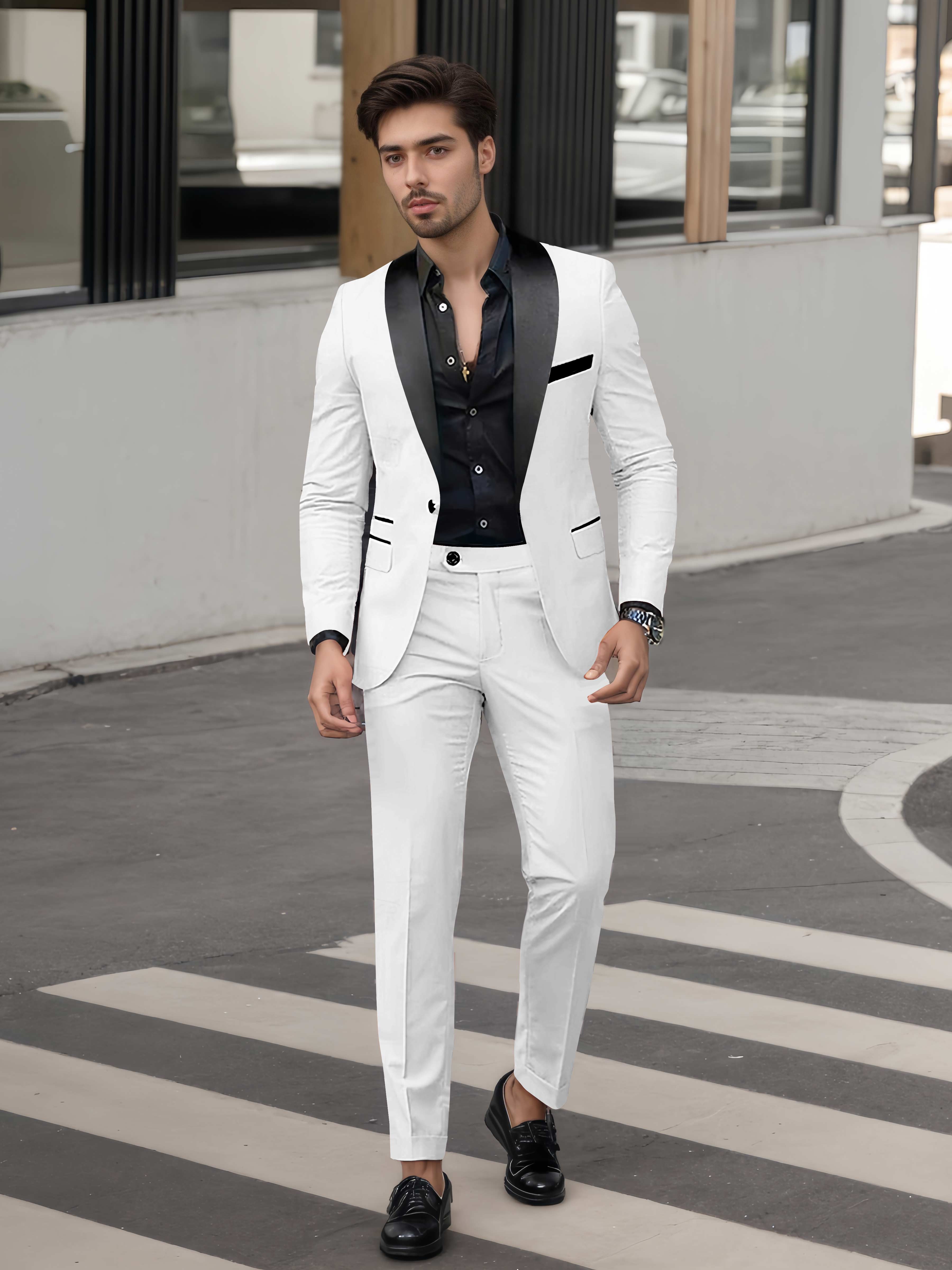 Fashion Forward Men's Casual Suit 2 Pieces One Button Formal Suits