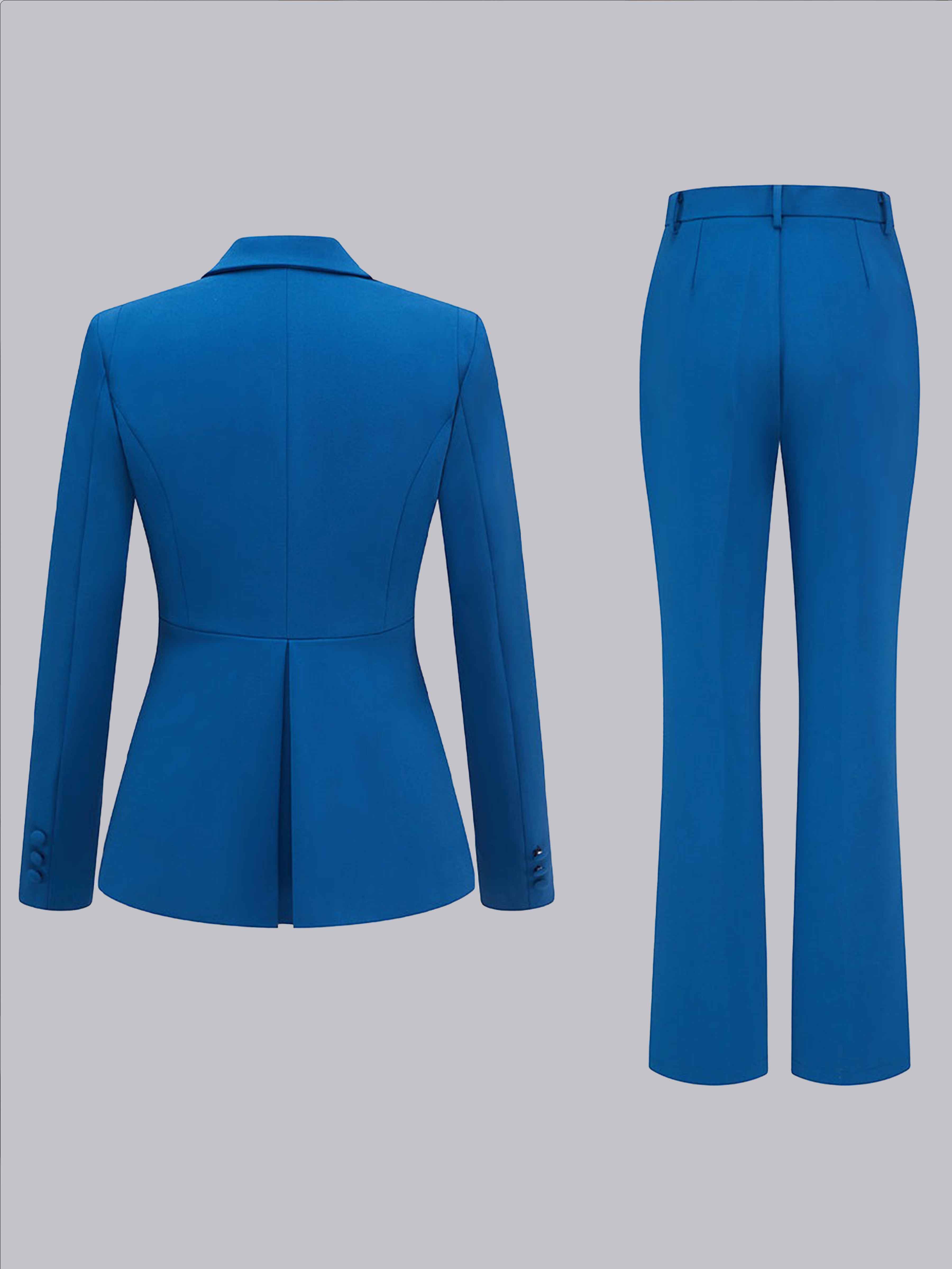 Fashion Women's 3 Buttons Wedding Blazer and Pants Suit Set UK