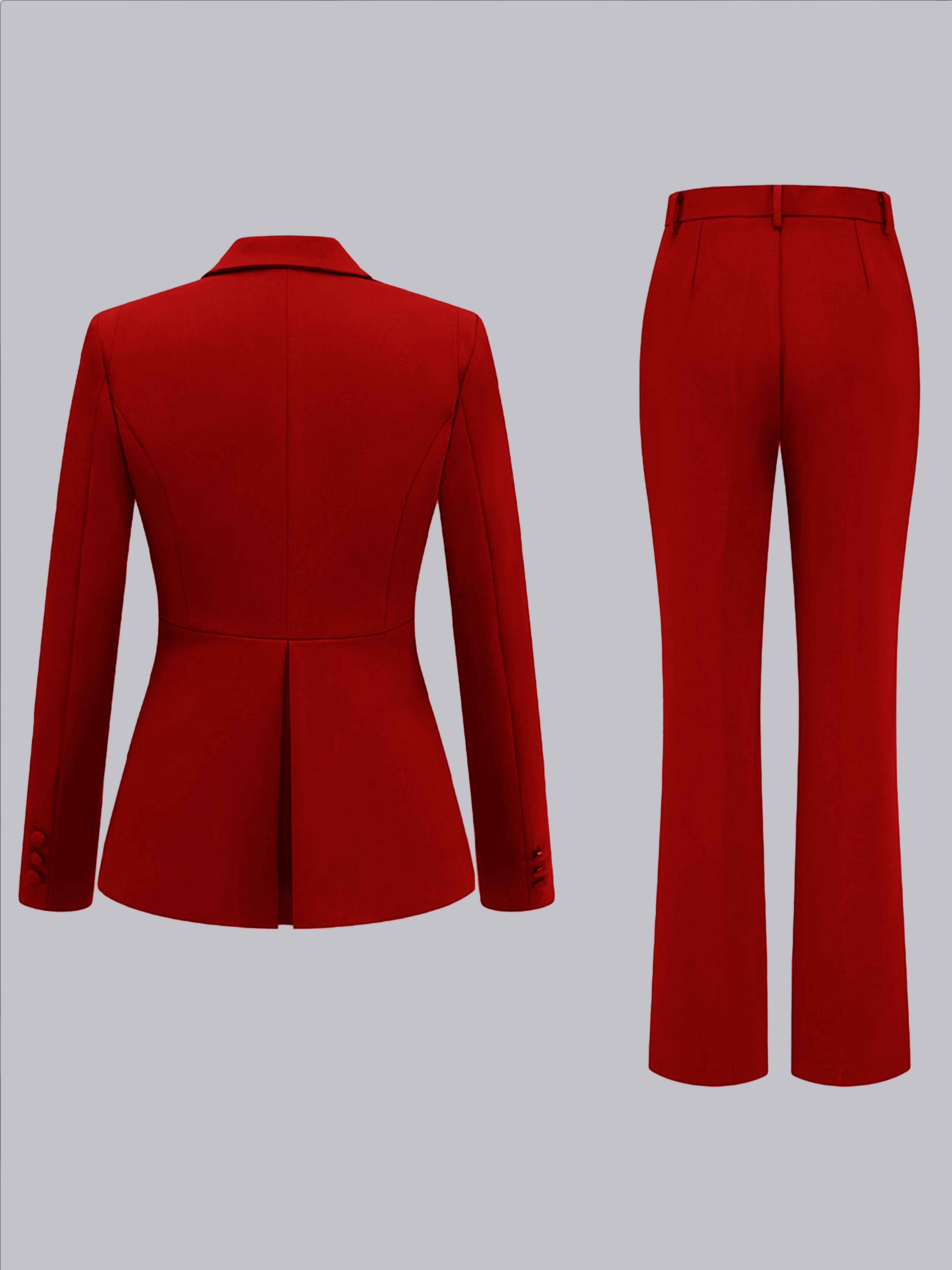Fashion Women's 3 Buttons Wedding Blazer and Pants Suit Set UK
