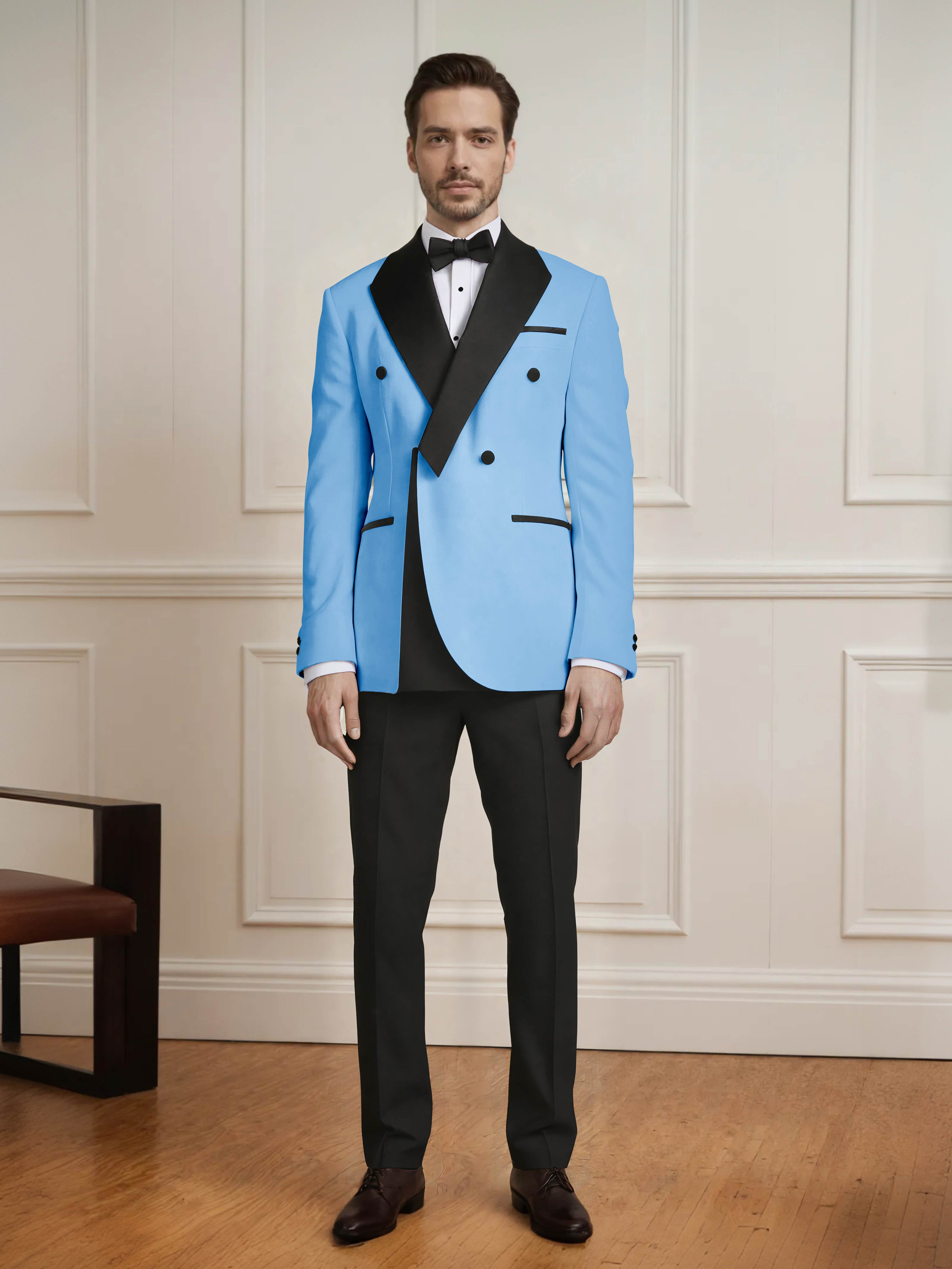 Fresh Men's Color Block 2 Pieces Notch Lapel Wedding & Prom Suit