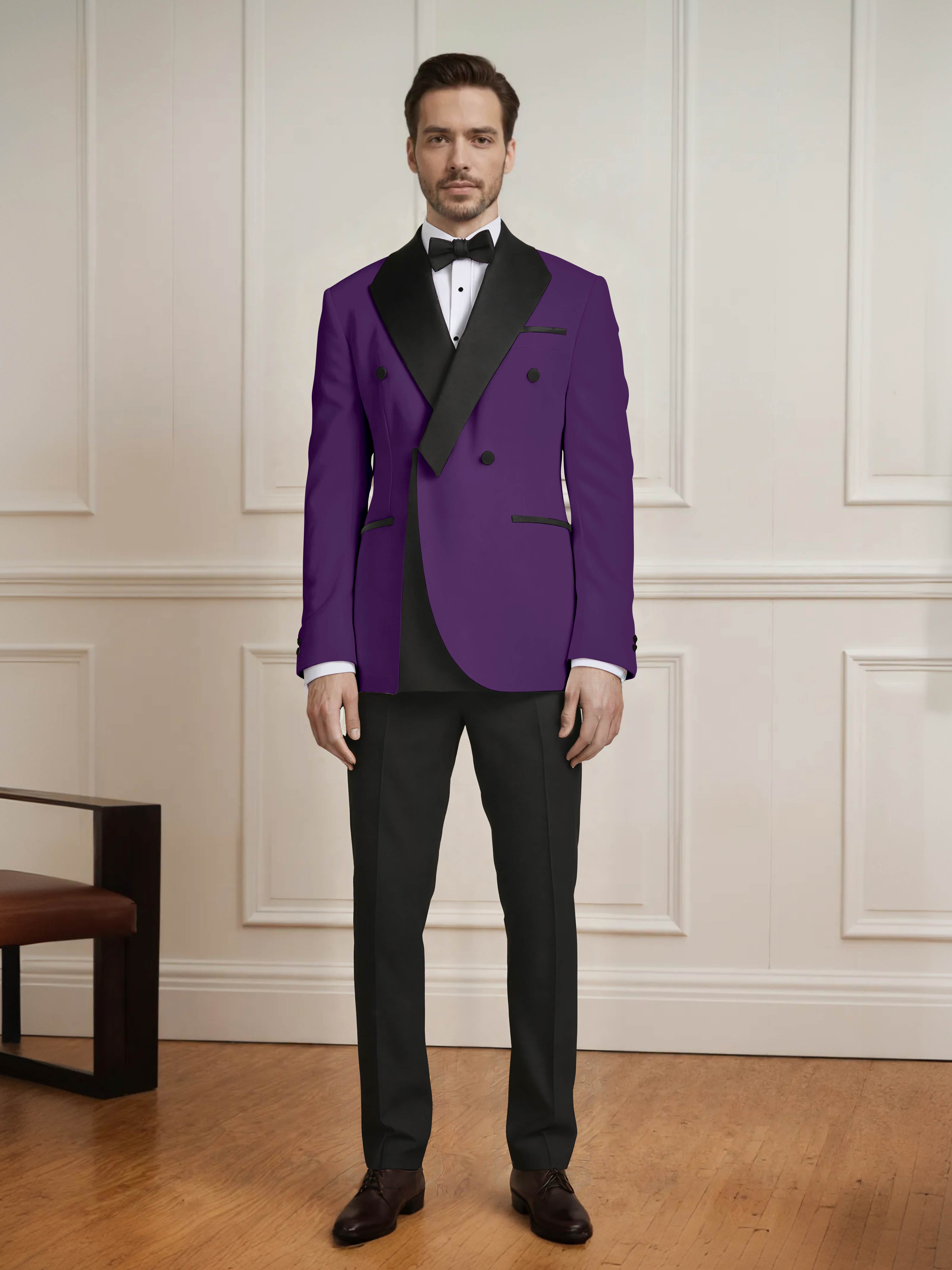 Fresh Men's Color Block 2 Pieces Notch Lapel Wedding & Prom Suit