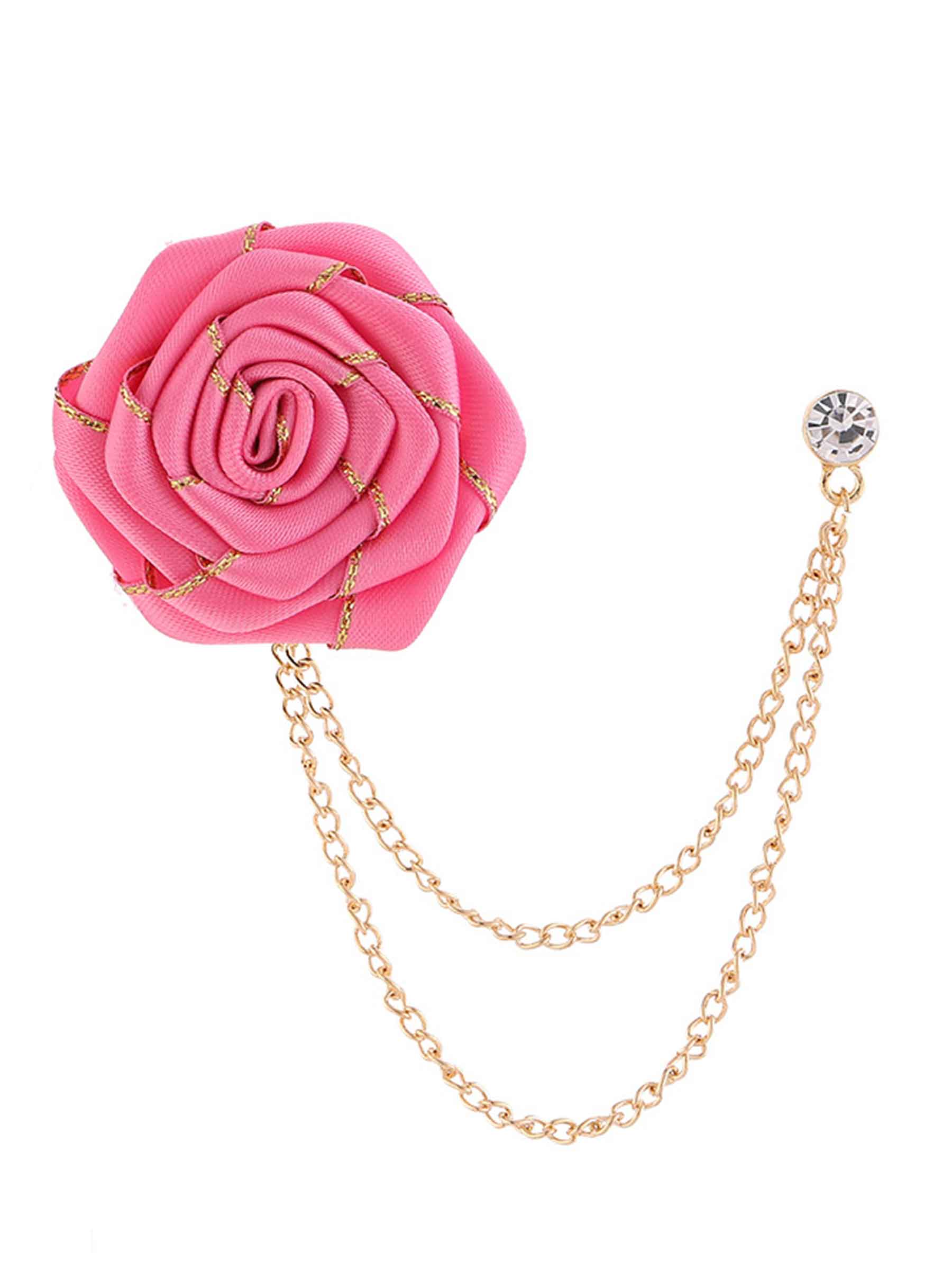 Pomuyoo Trendy Rose Flower Lapel Pins for Men's Suit UK