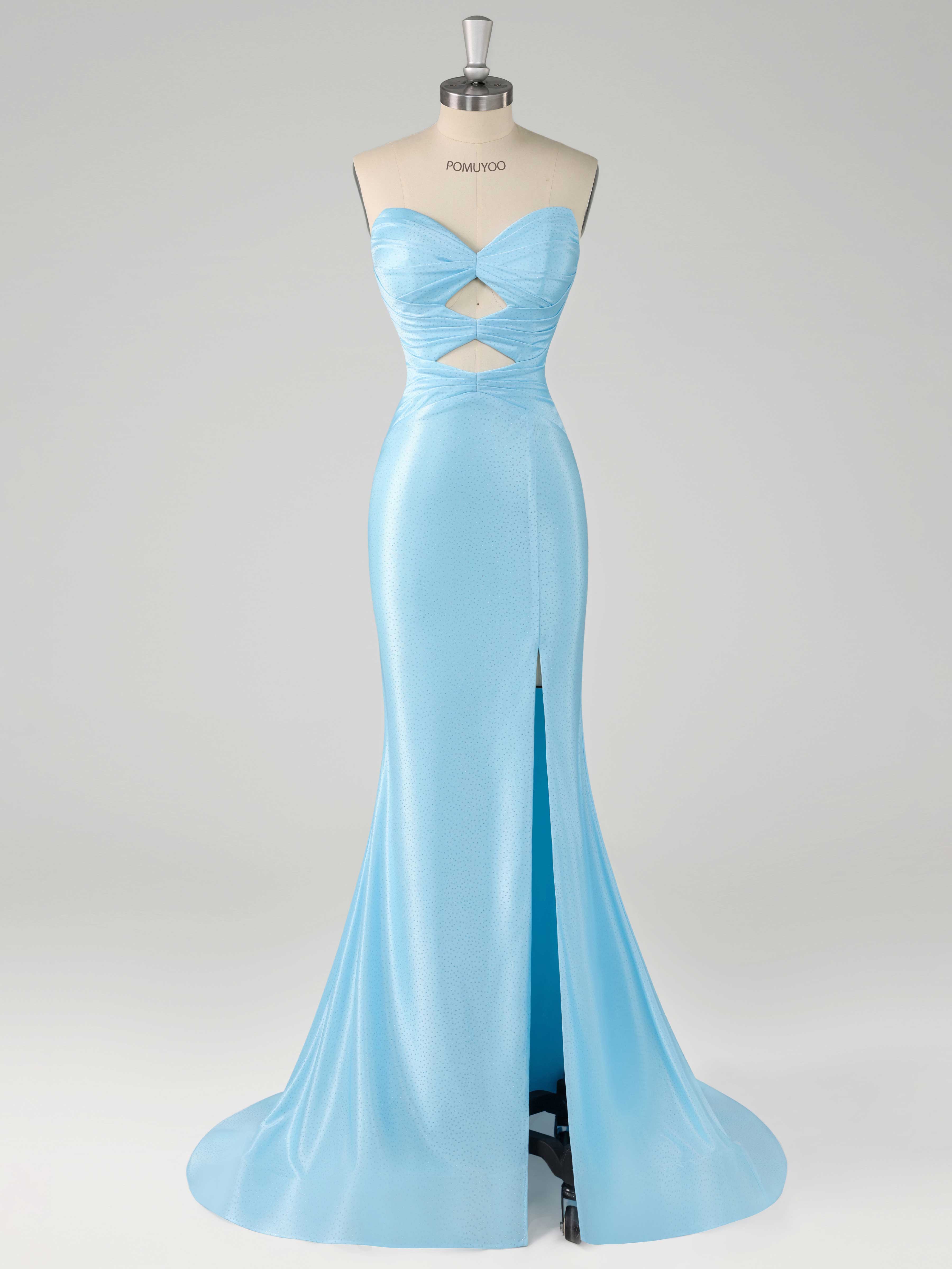 Gorgeous Mermaid Sweetheart Sweep Train Beading Satin Prom Dresses UK