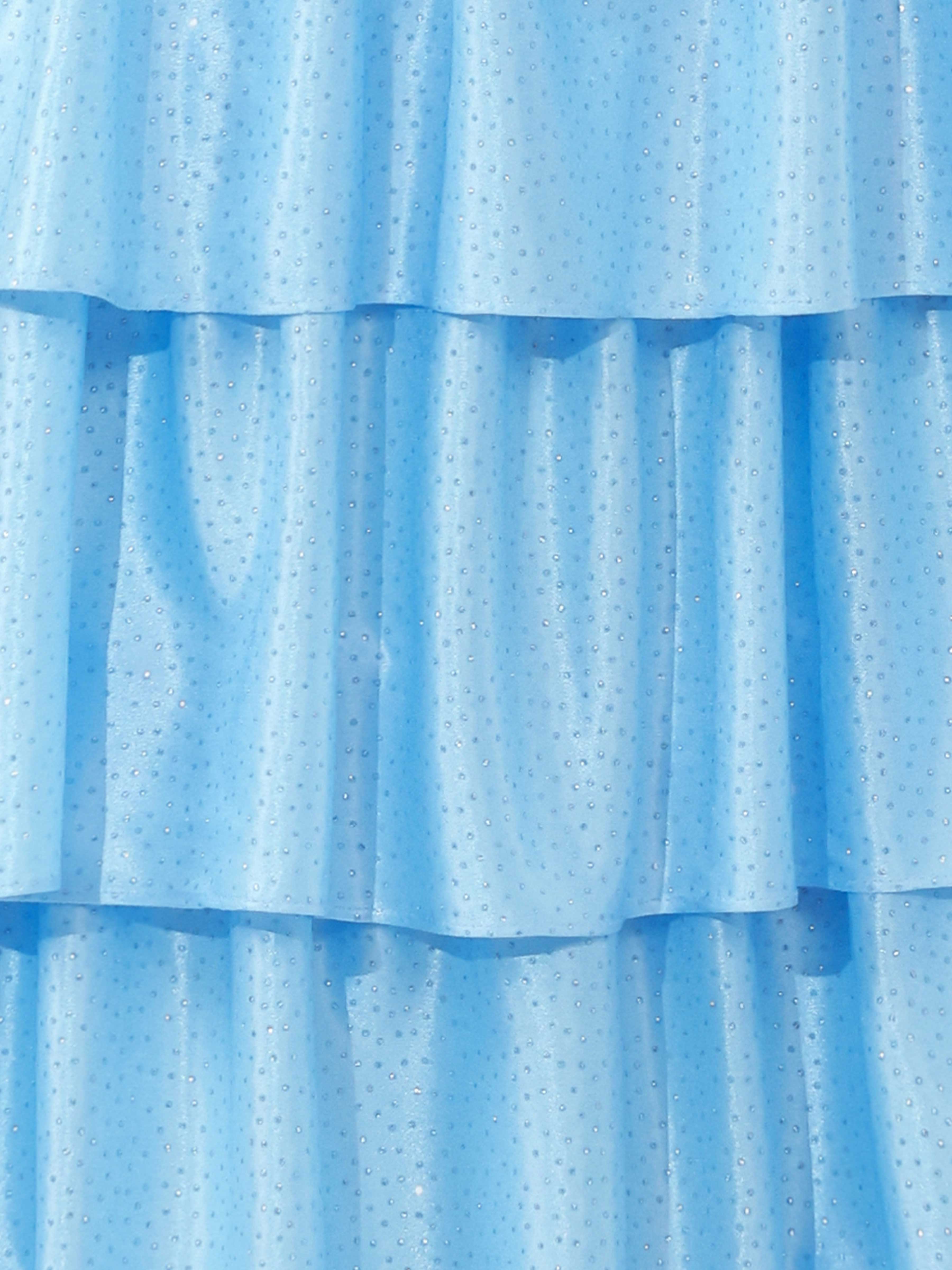 Graceful A-Line Sweetheart Tiered Sweep Train Beading Satin Prom Dresses UK