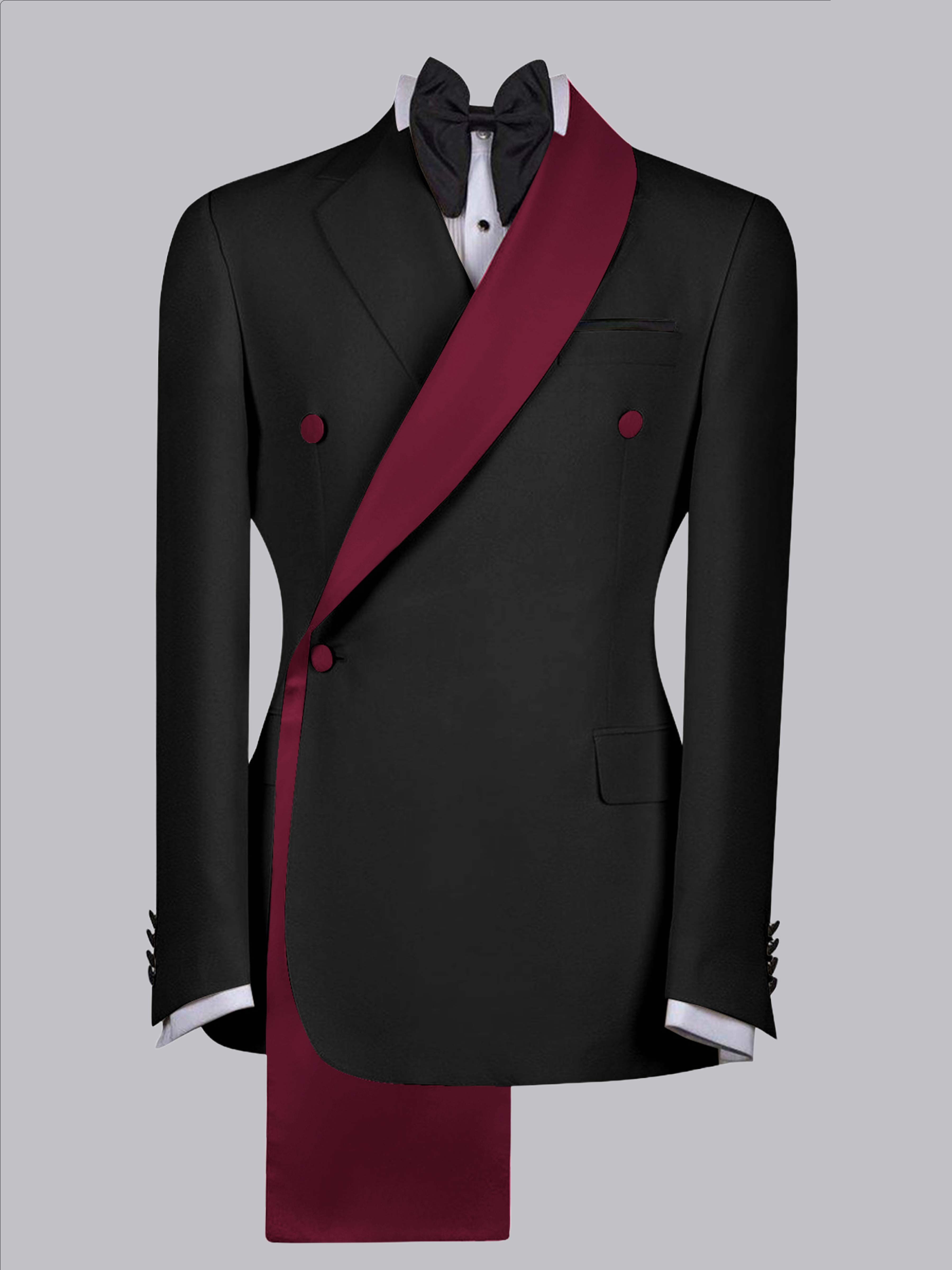 Handsome Men's Contrast Trim Shawl Lapel One Button Suit Jacket