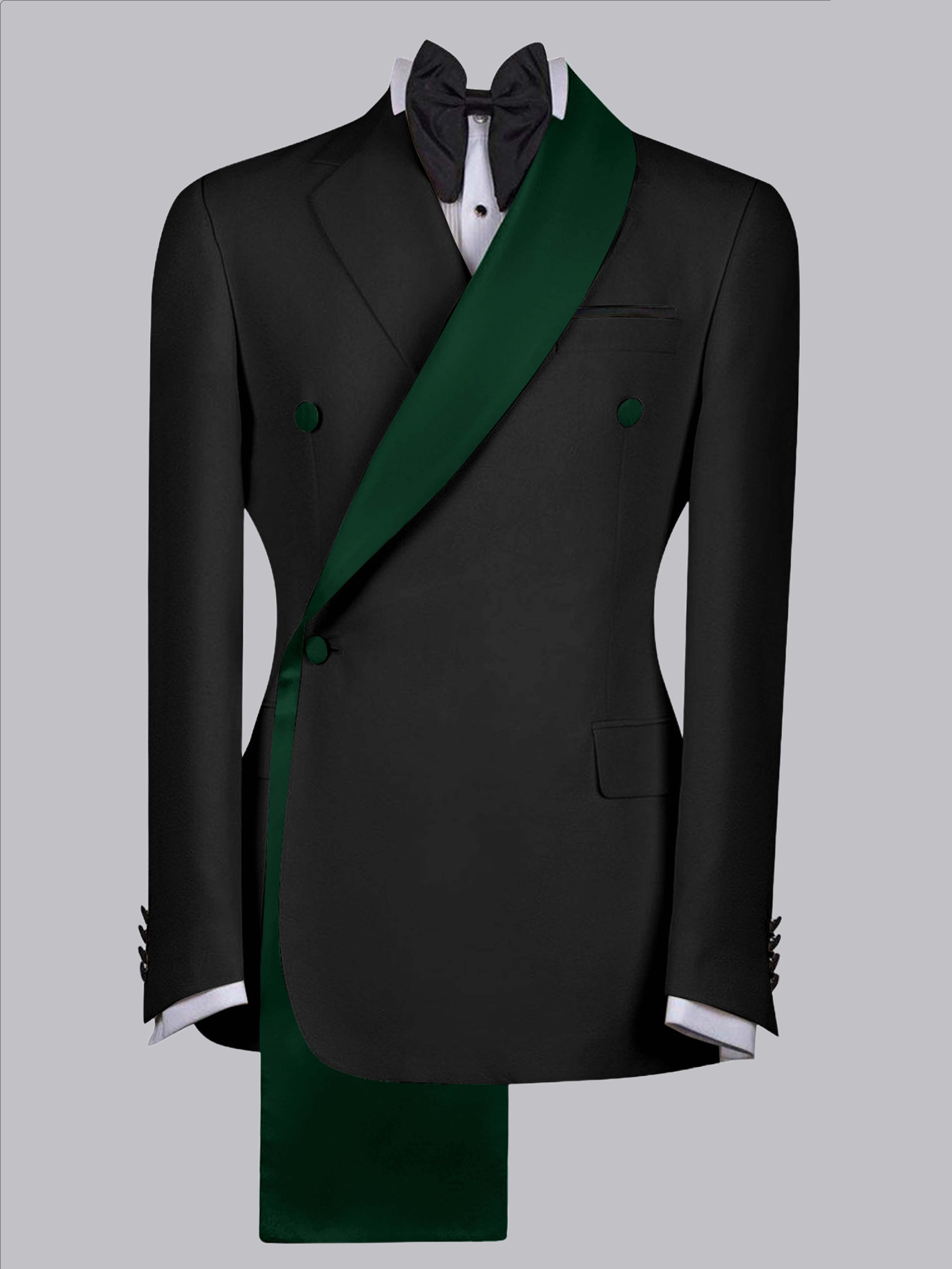 Handsome Men's Contrast Trim Shawl Lapel One Button Suit Jacket