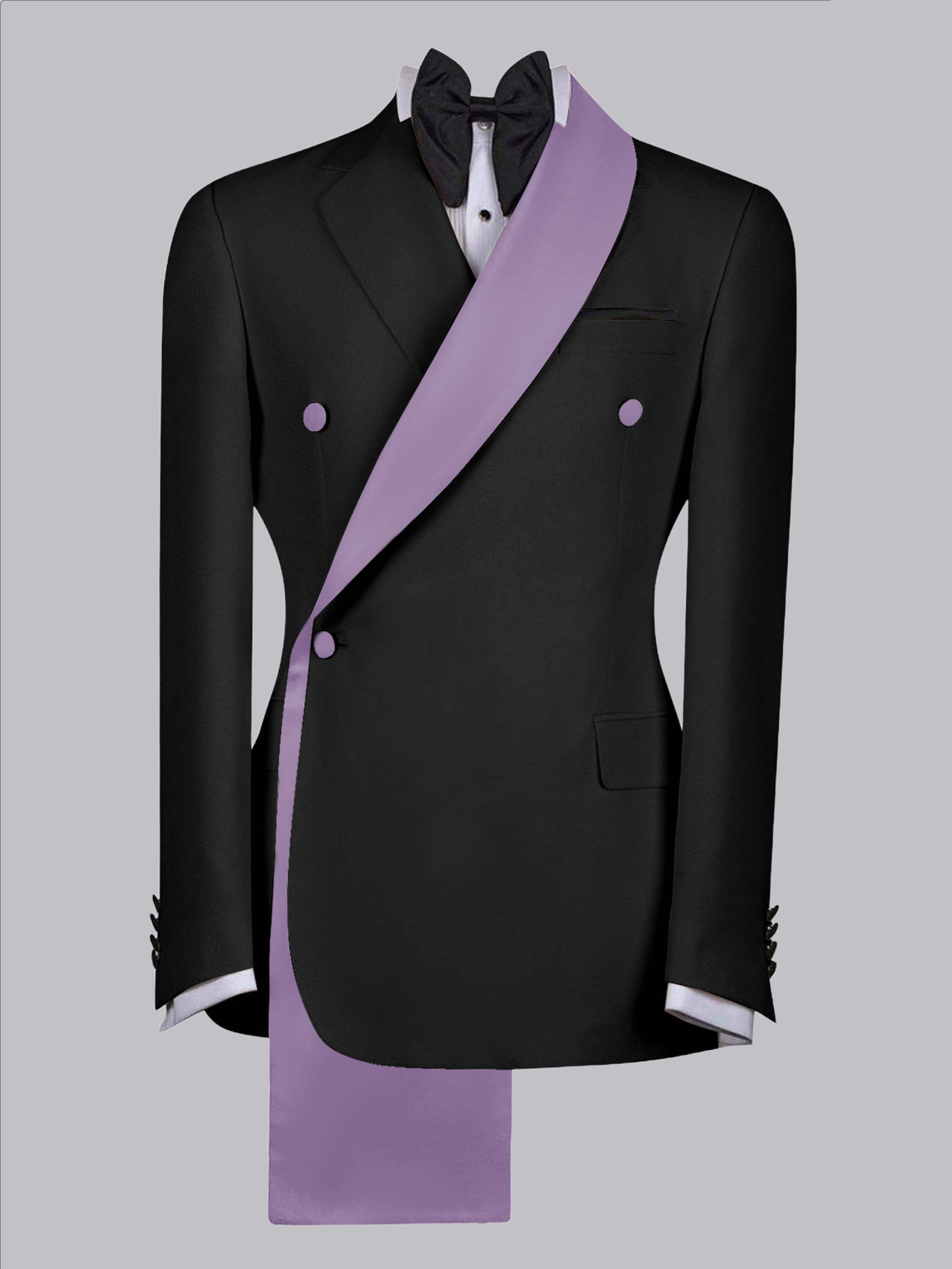 Handsome Men's Contrast Trim Shawl Lapel One Button Suit Jacket