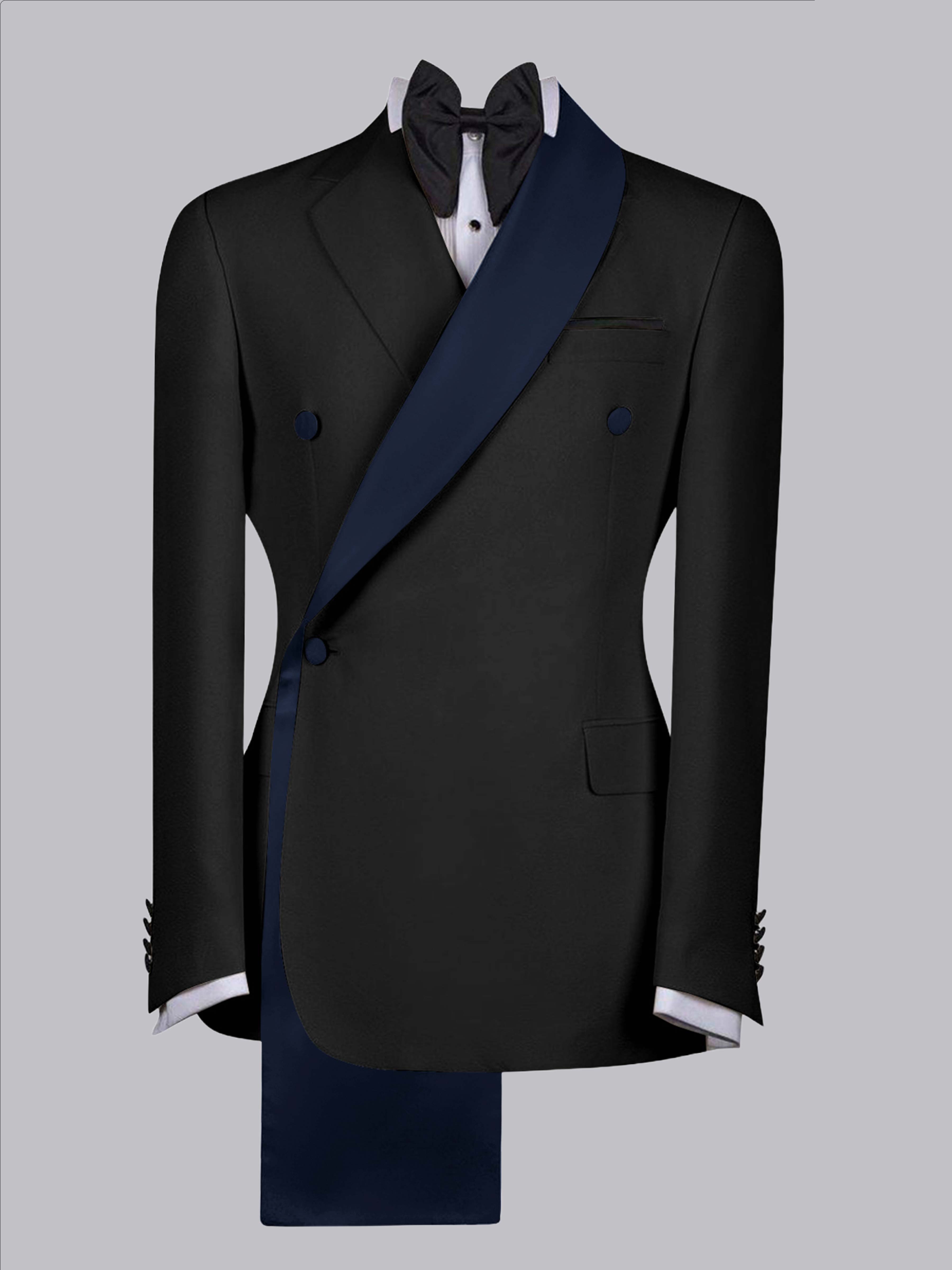 Handsome Men's Contrast Trim Shawl Lapel One Button Suit Jacket