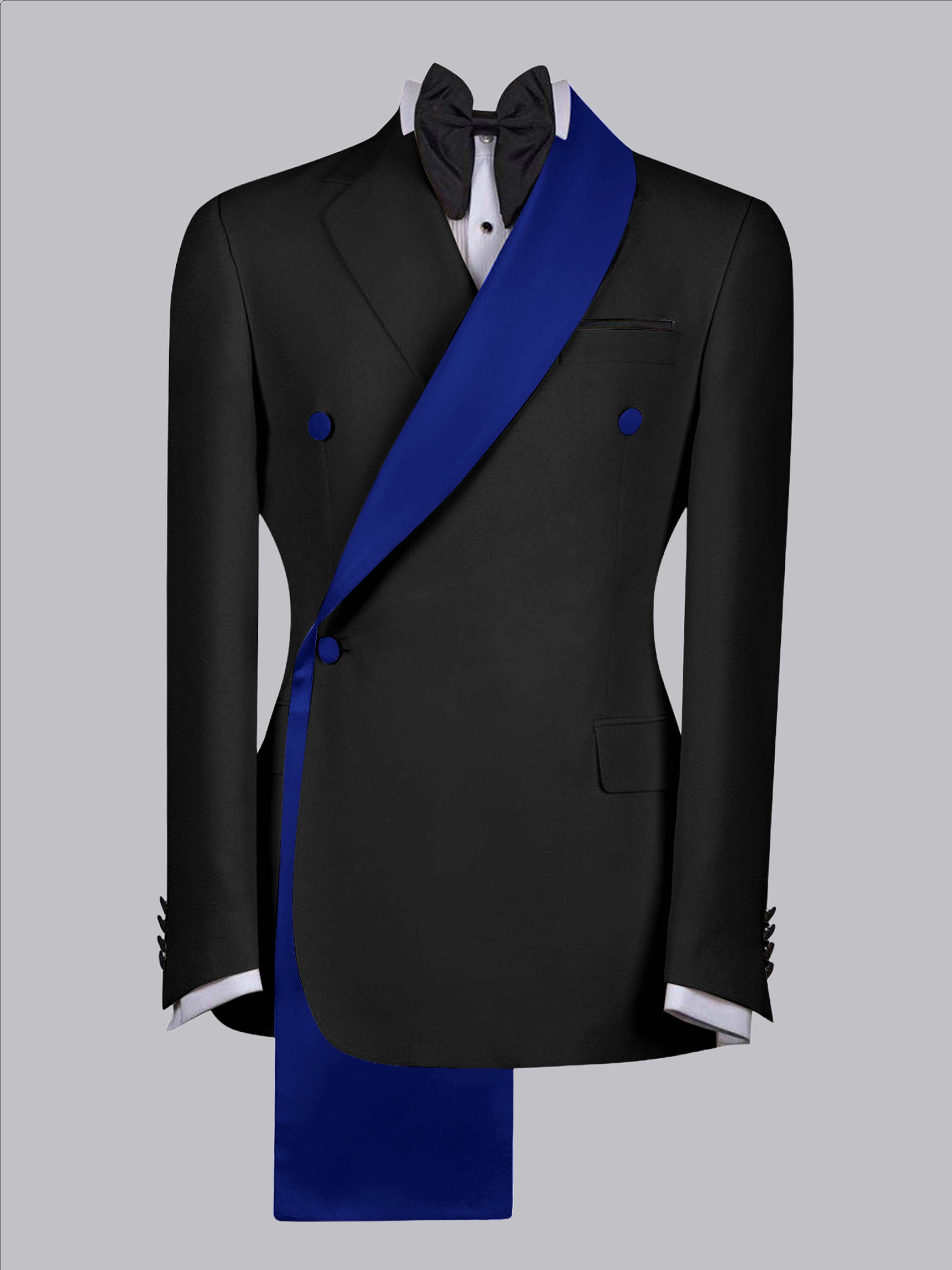 Handsome Men's Contrast Trim Shawl Lapel One Button Suit Jacket
