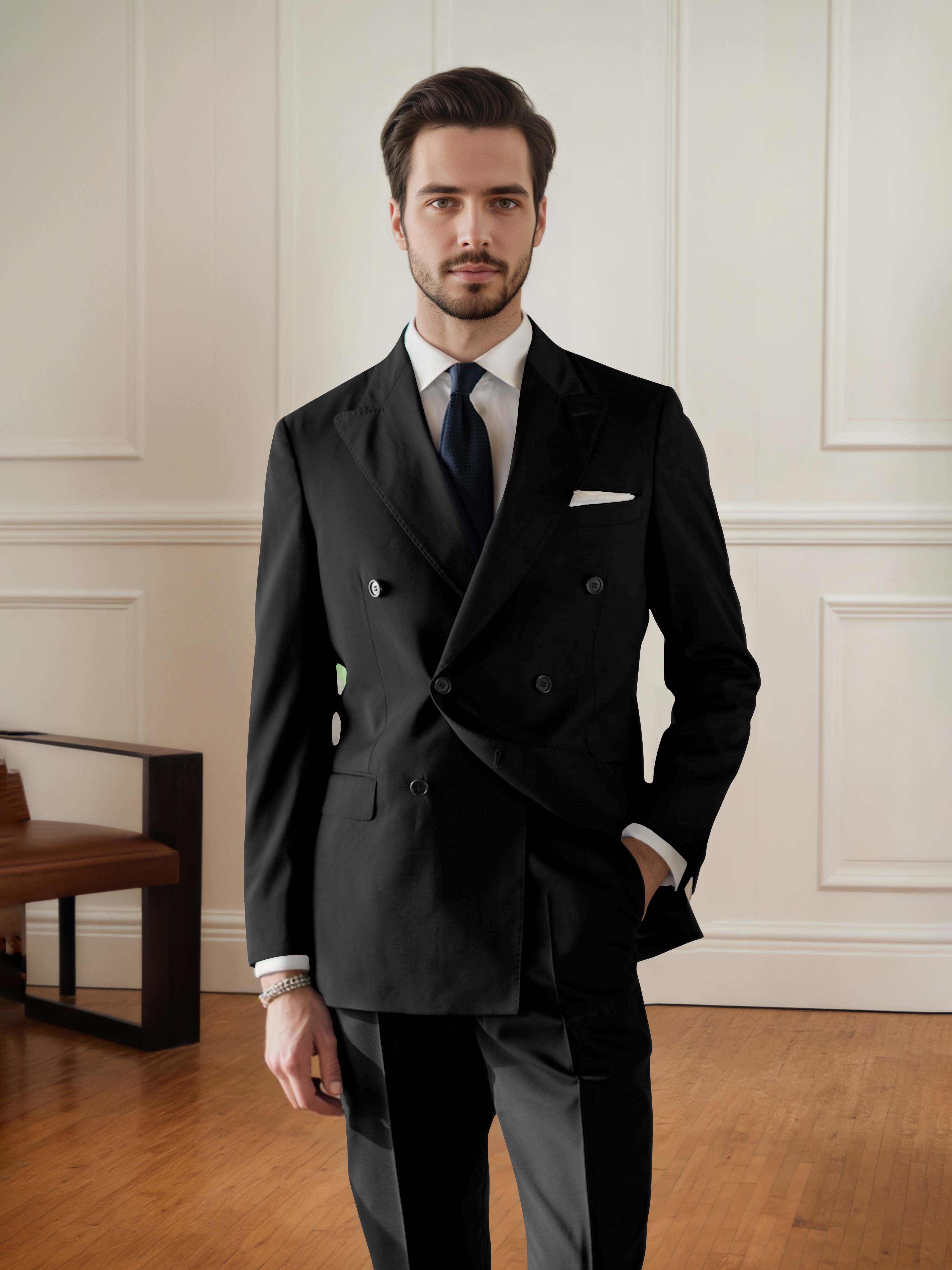 Handsome Men's Double Breasted 2 pieces Wedding & Business Suit