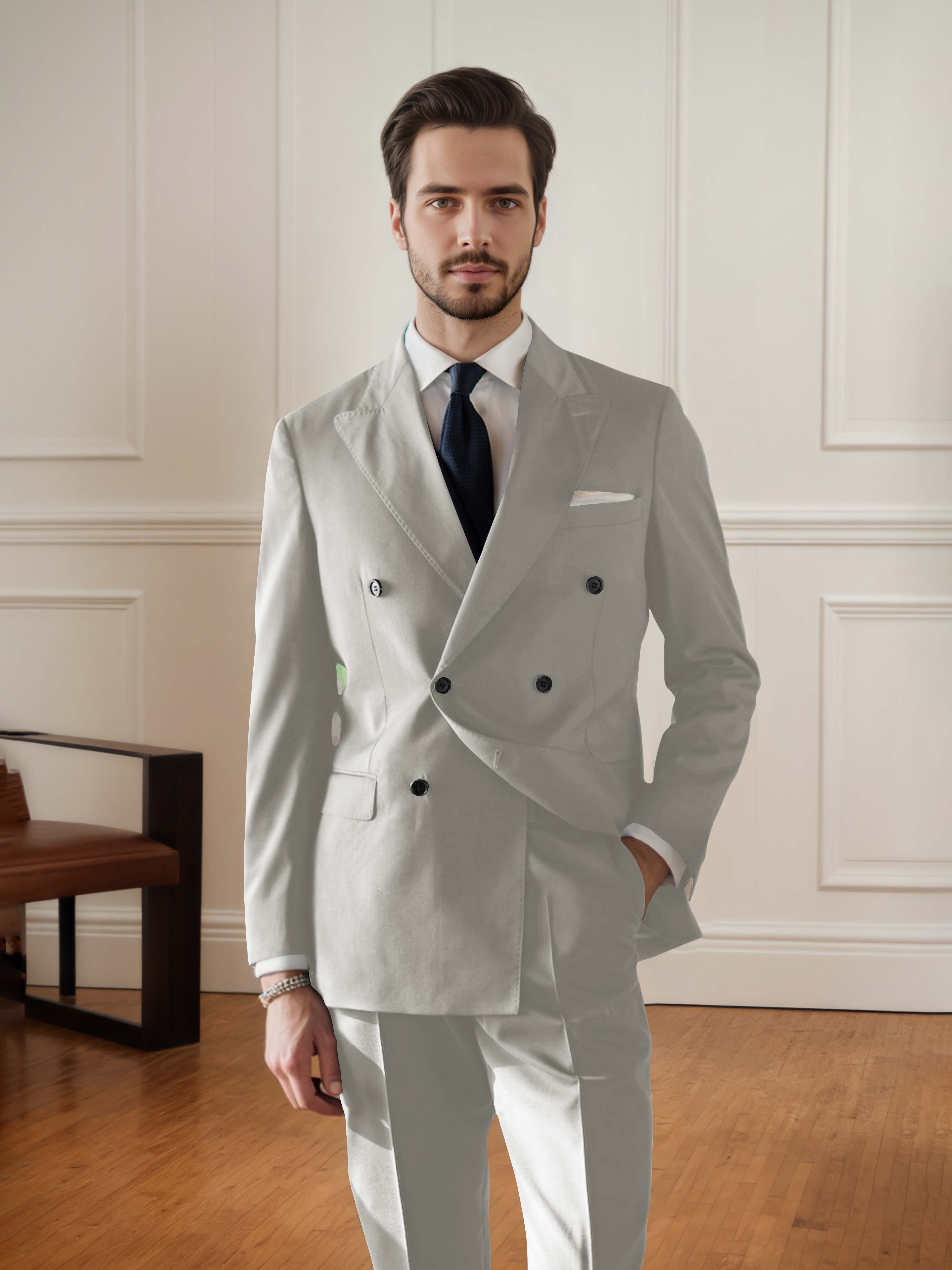 Handsome Men's Double Breasted 2 pieces Wedding & Business Suit