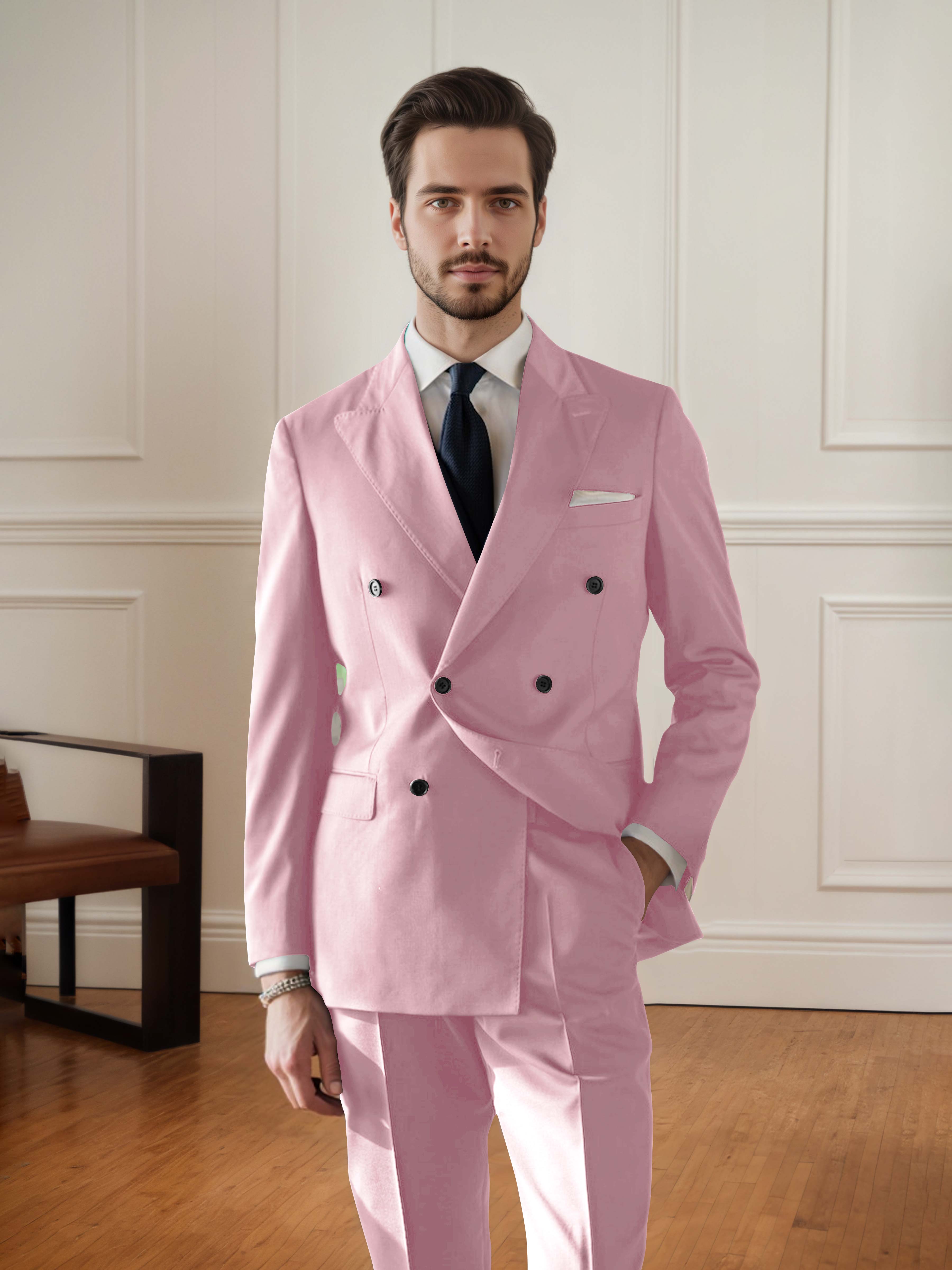 Handsome Men's Double Breasted 2 pieces Wedding & Business Suit