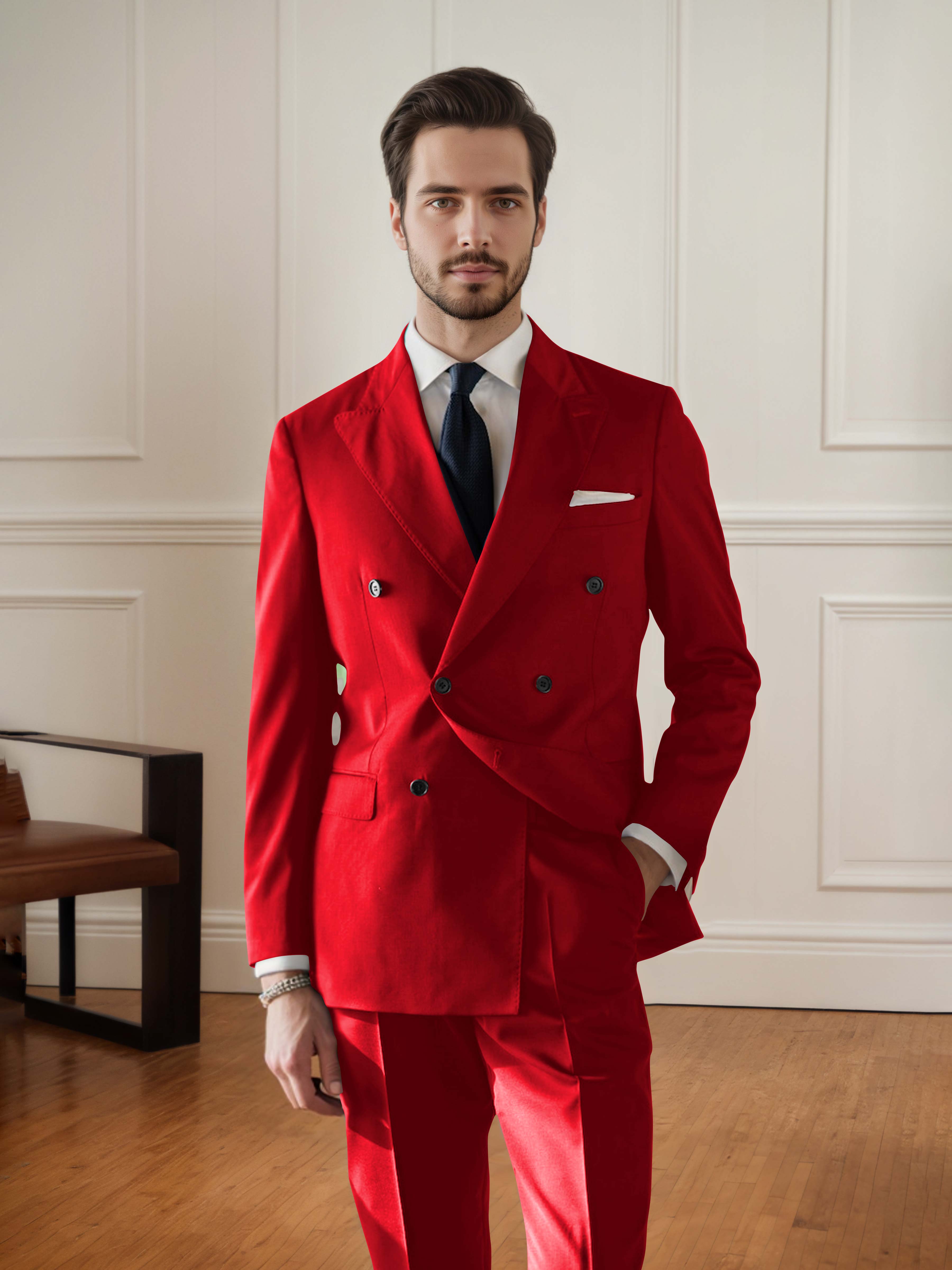 Handsome Men's Double Breasted 2 pieces Wedding & Business Suit