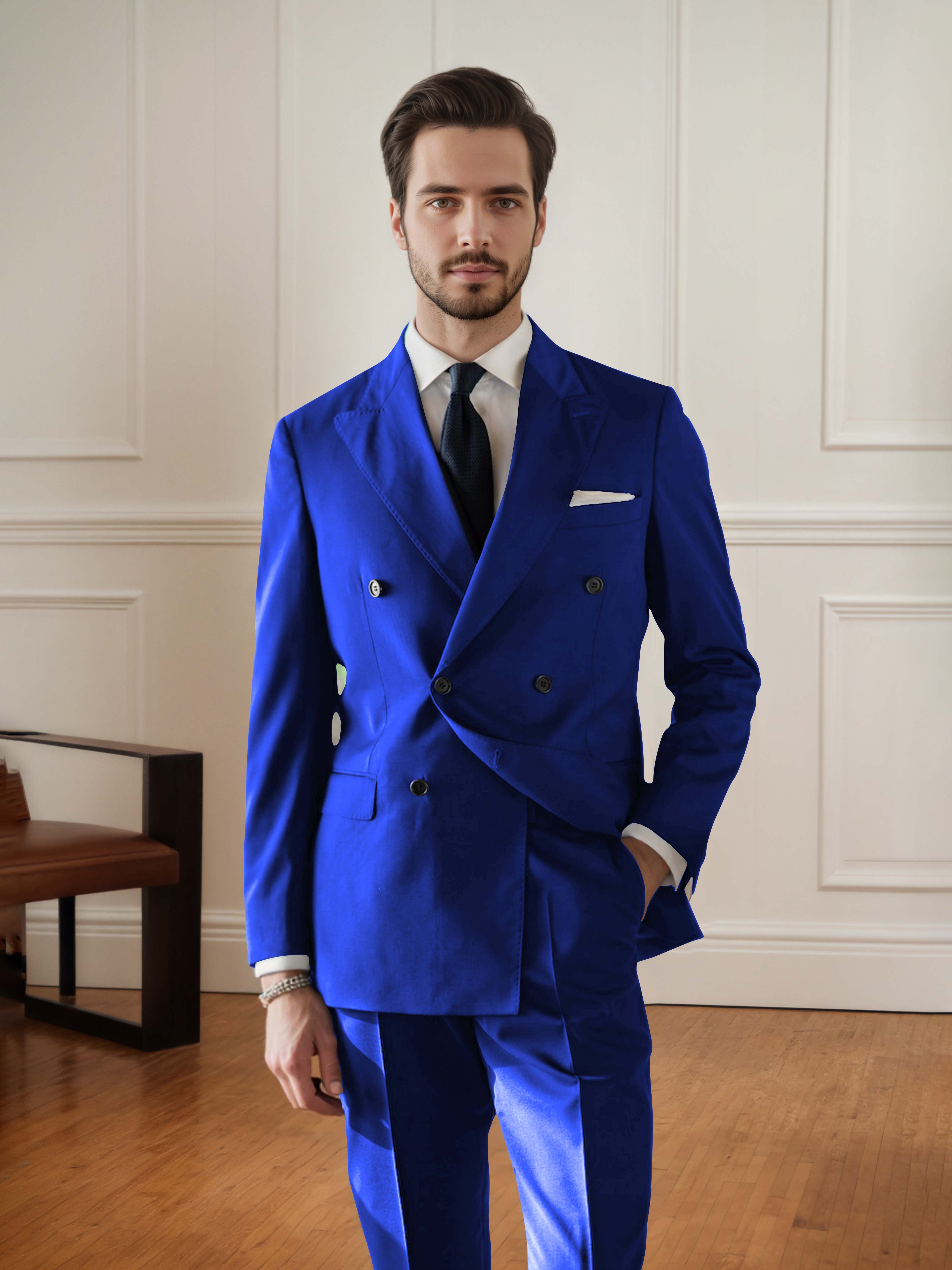 Handsome Men's Double Breasted 2 pieces Wedding & Business Suit