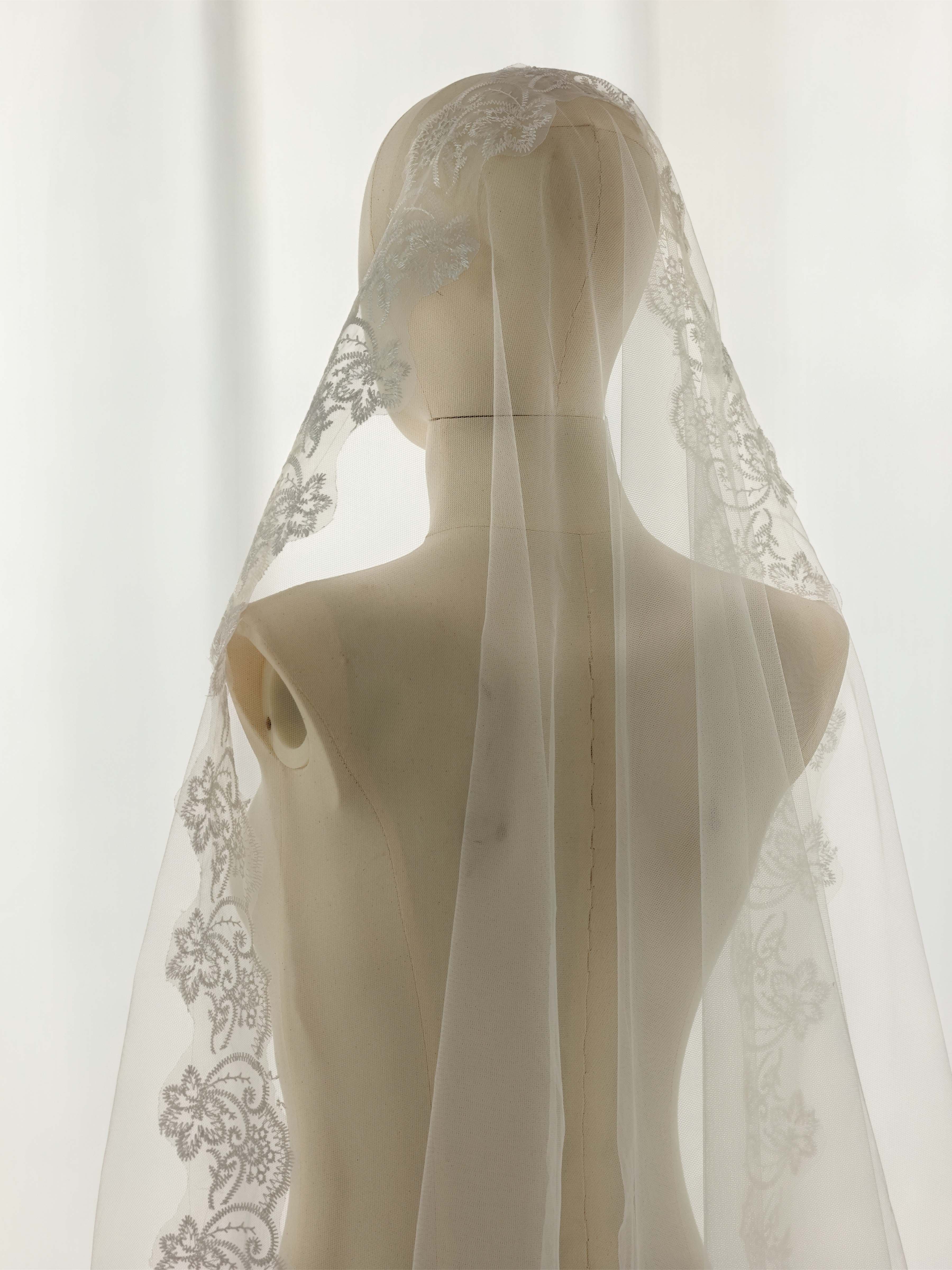 Ivory Lace Mantilla Wedding Veil
