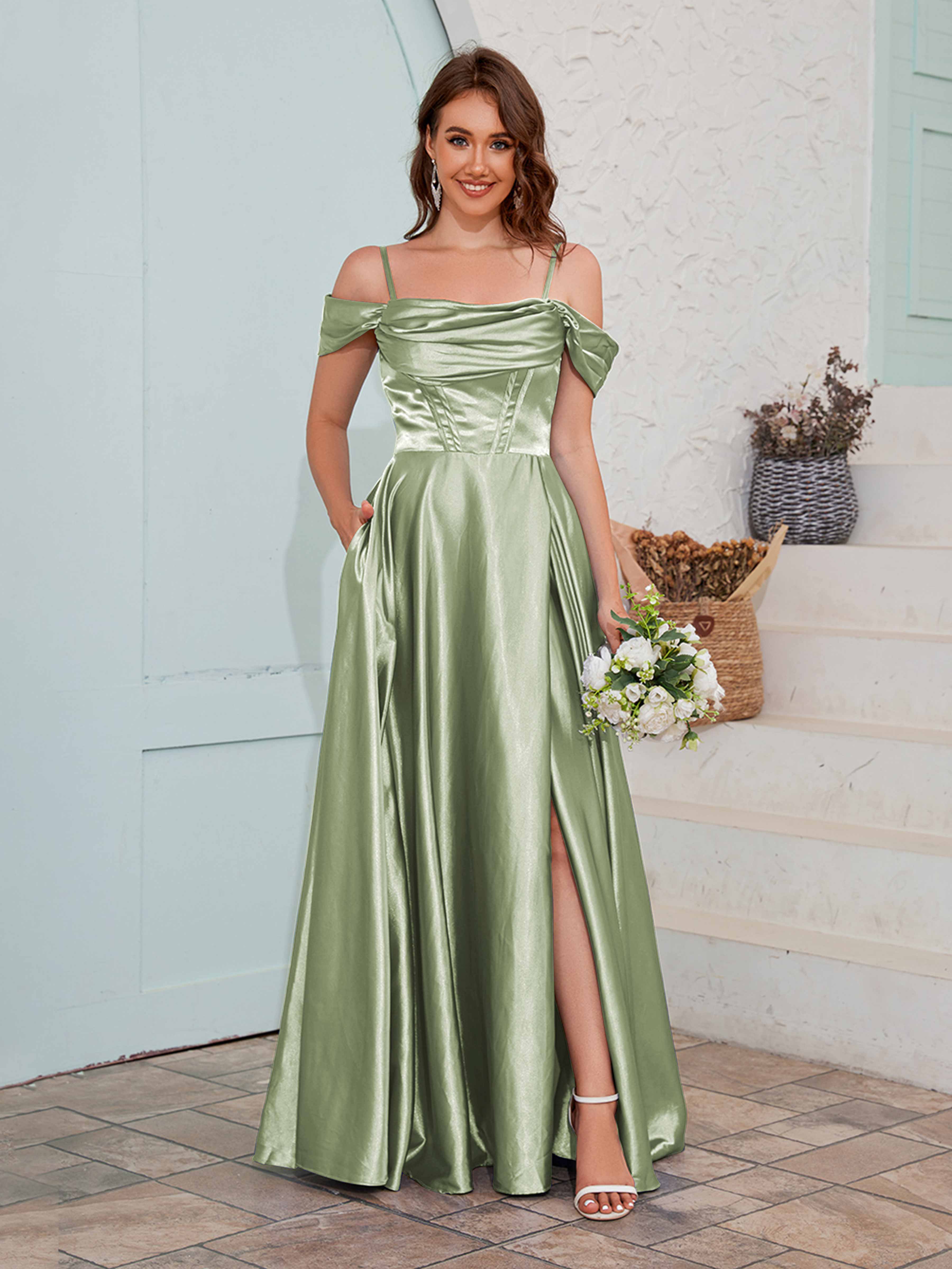 Maren Flowing A Line Pleated Slit Floor Length Satin Bridesmaid Dresse maren-flowing-a-line-pleated-slit-floor-length-satin-bridesmaid-dresse