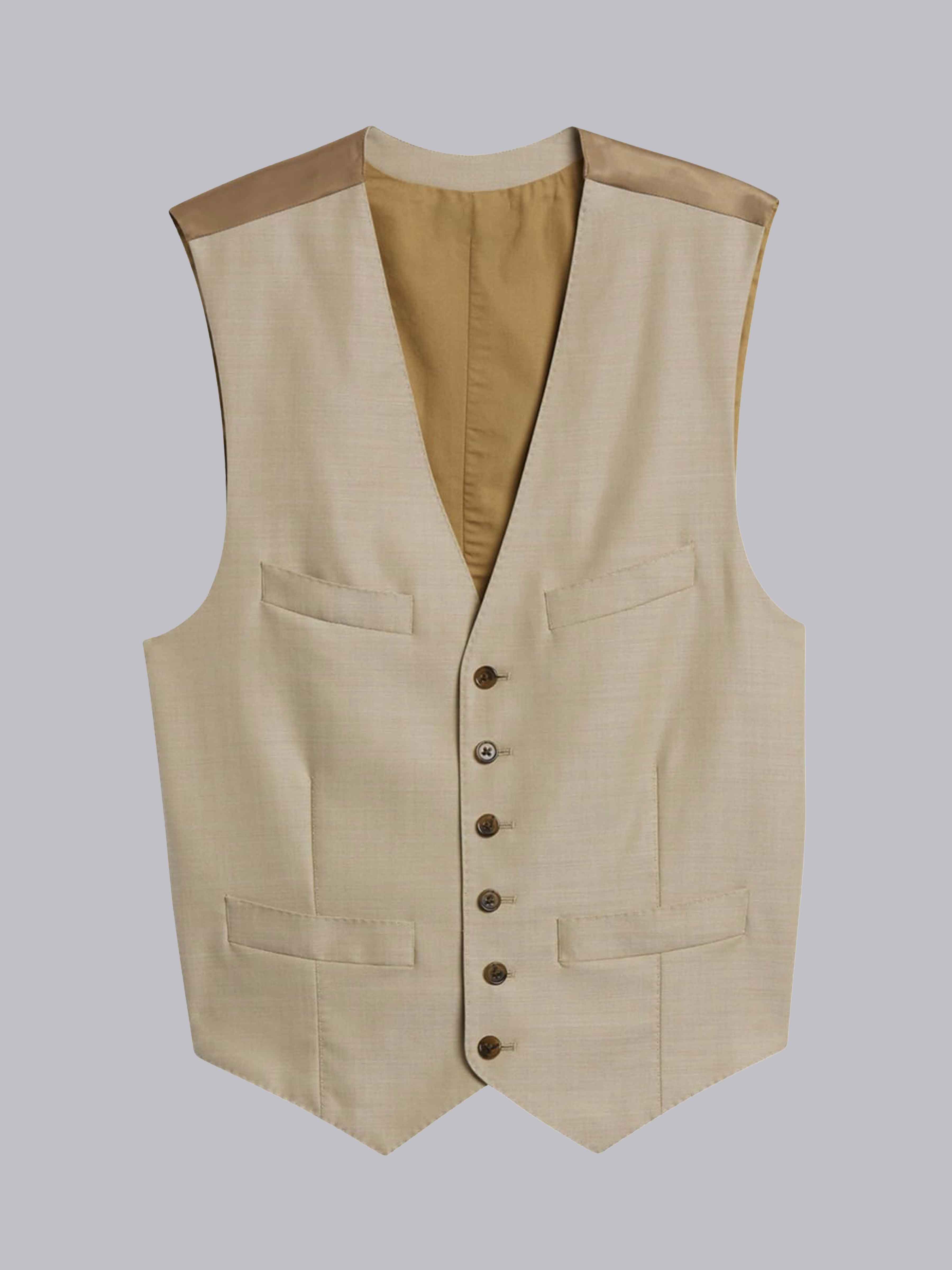 Men's Casual V-Neck Solid Single Six-buttons Vest UK