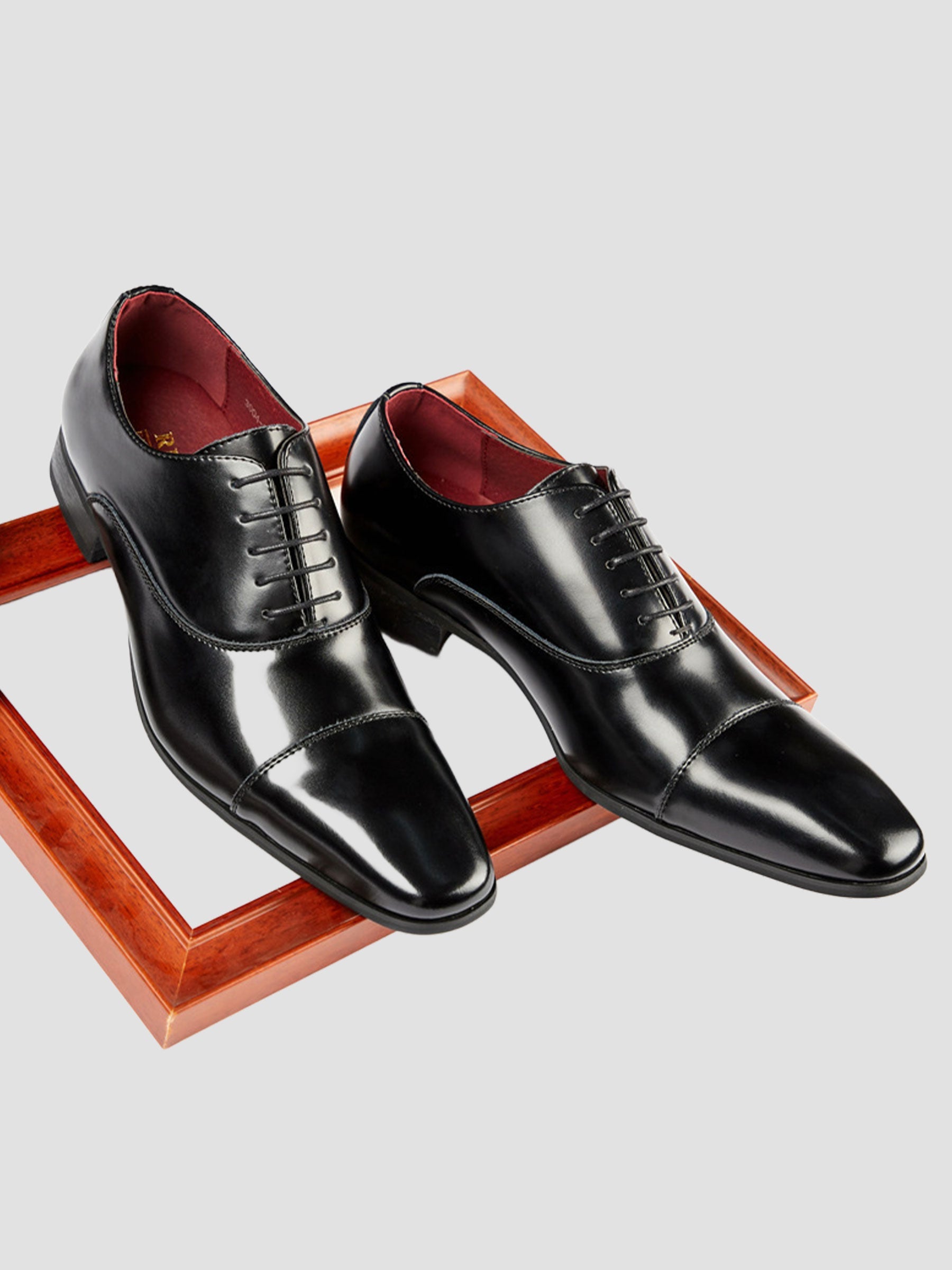 Men's Cognac Cap-Toe Oxford Dress Shoes UK