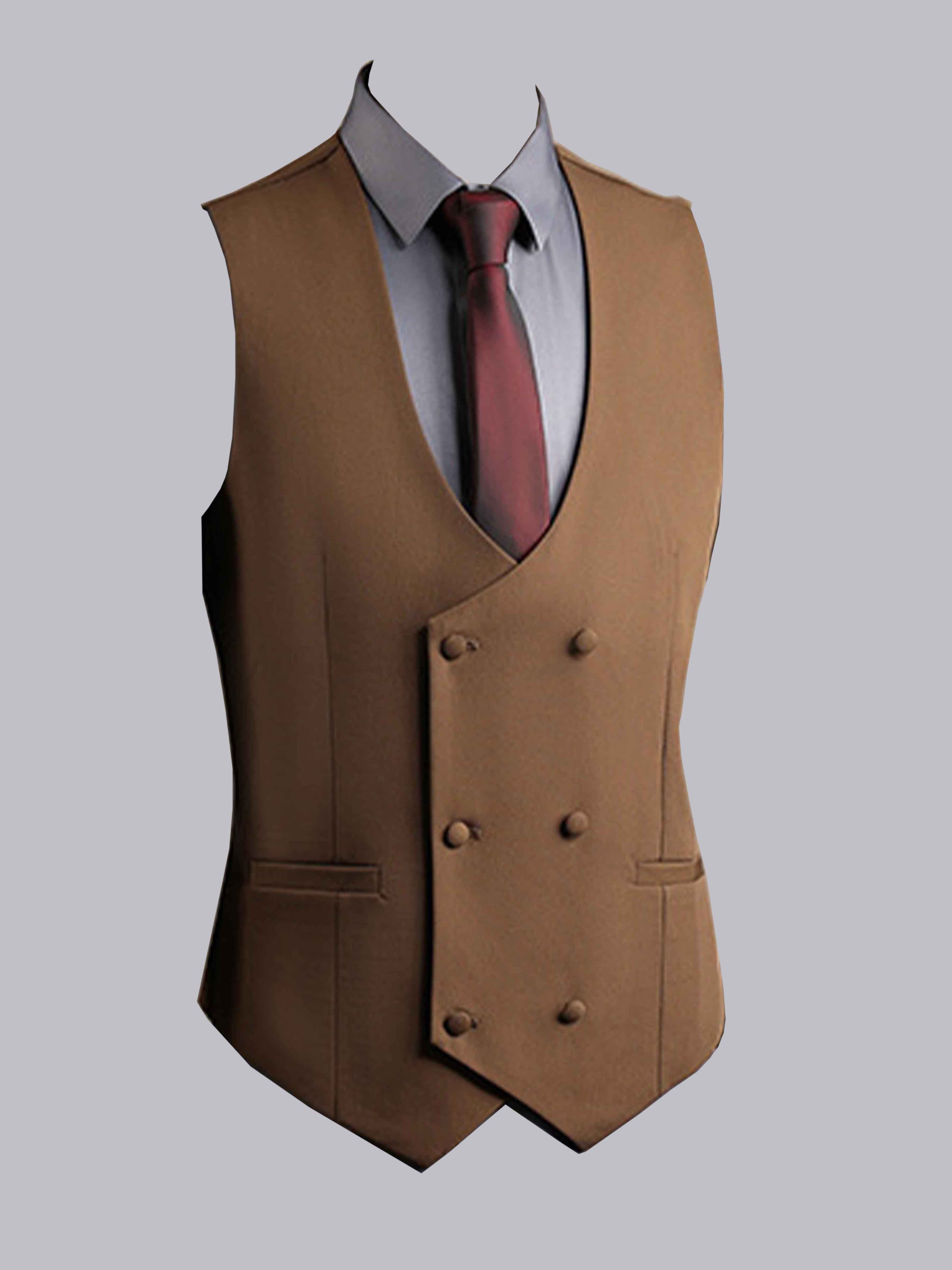 Men's Modern V-Neck Double Breasted Vest UK