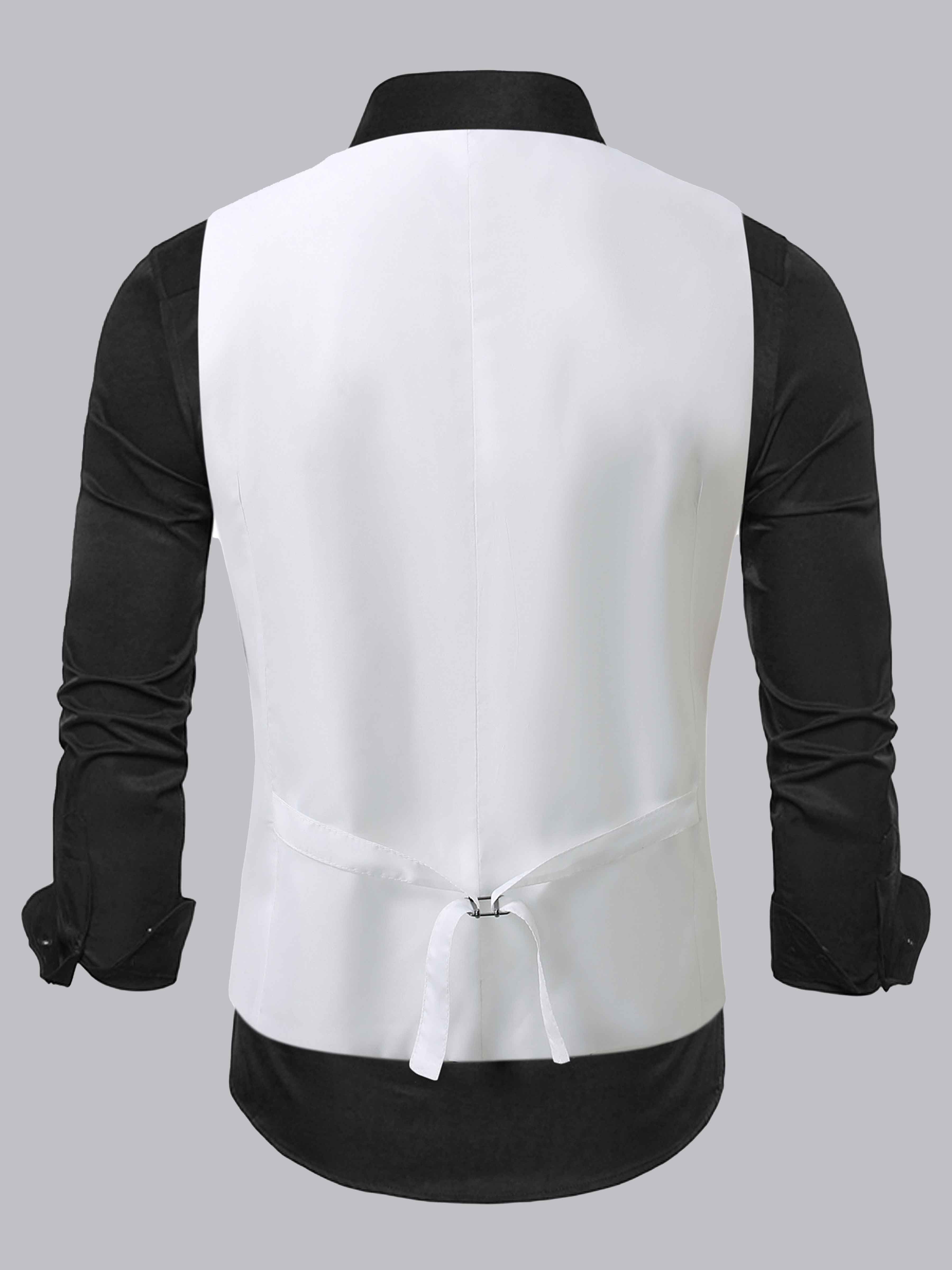 Men's Sequin Notch Lapel Three Buttons Vest UK