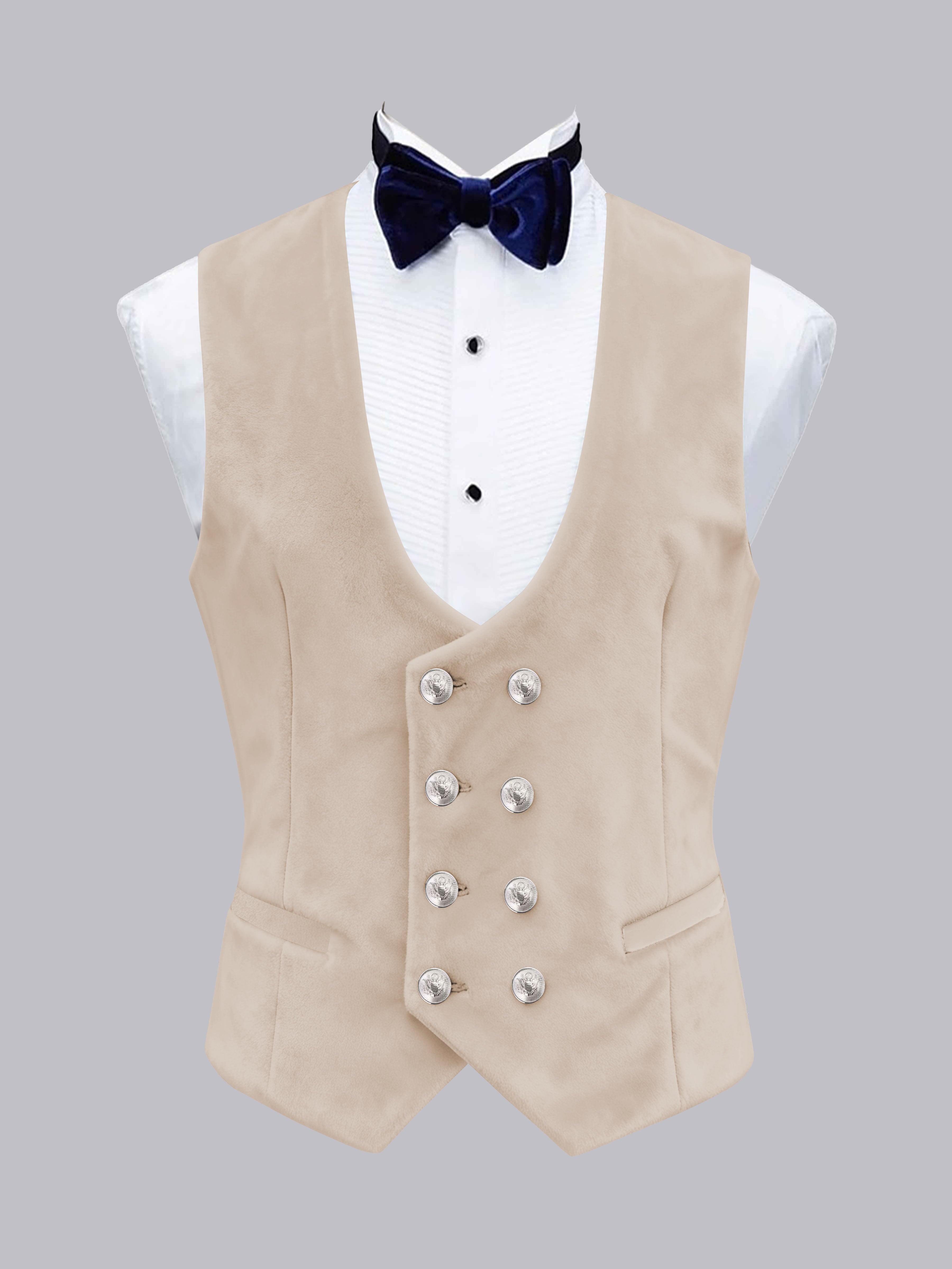 Men's Slim Fit Double Breasted Velvet Vest UK