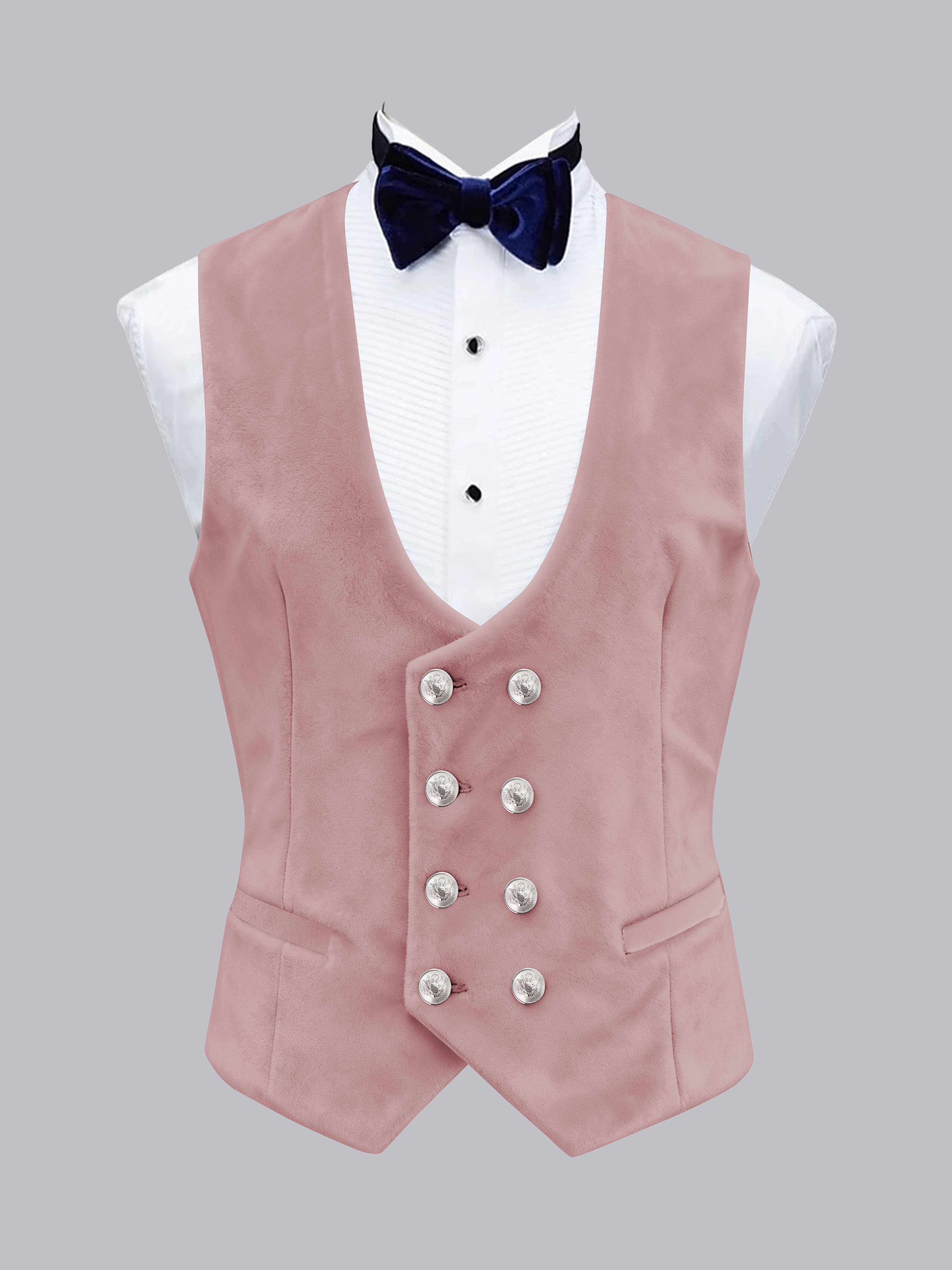 Men's Slim Fit Double Breasted Velvet Vest UK