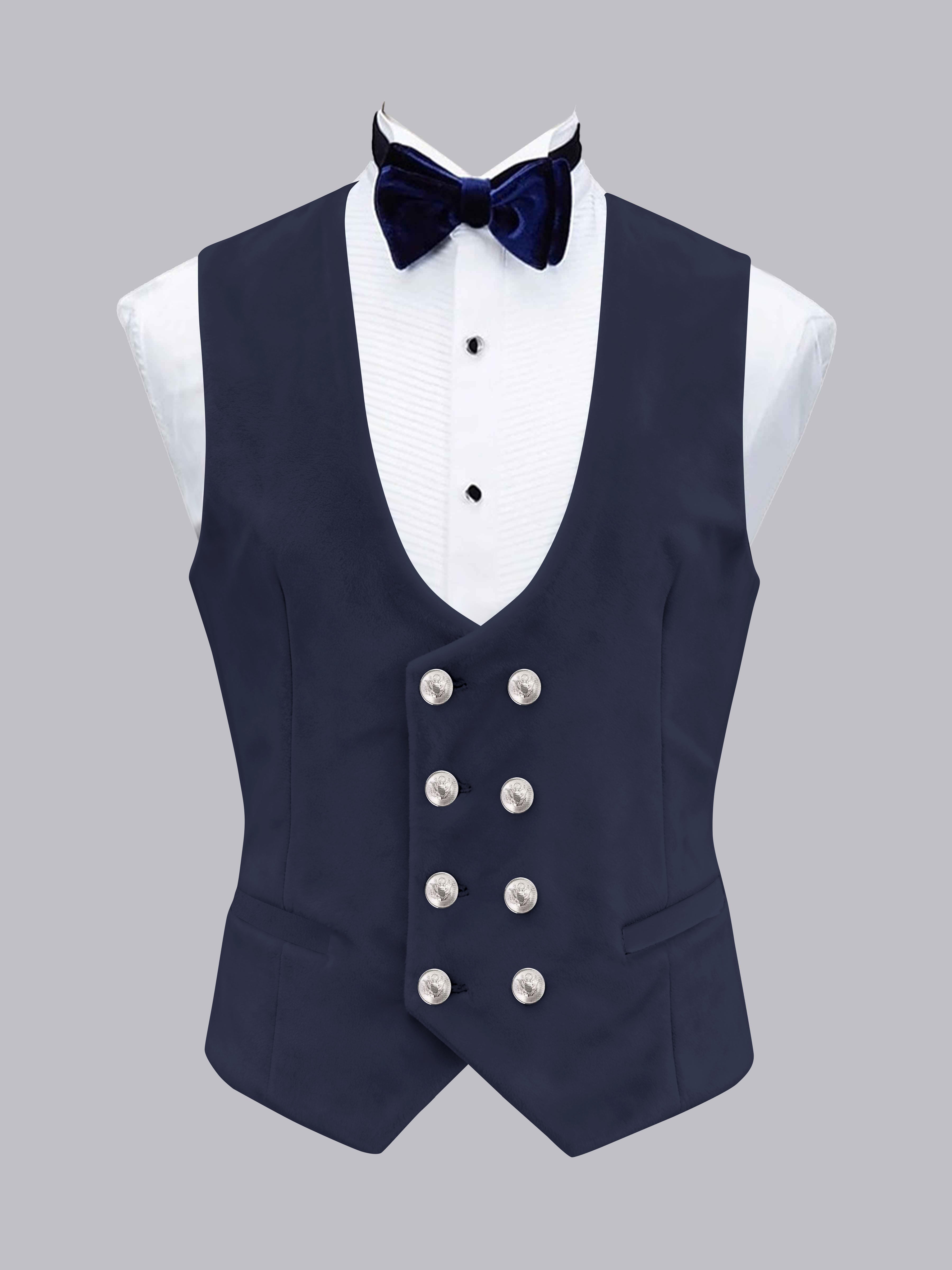 Men's Slim Fit Double Breasted Velvet Vest UK