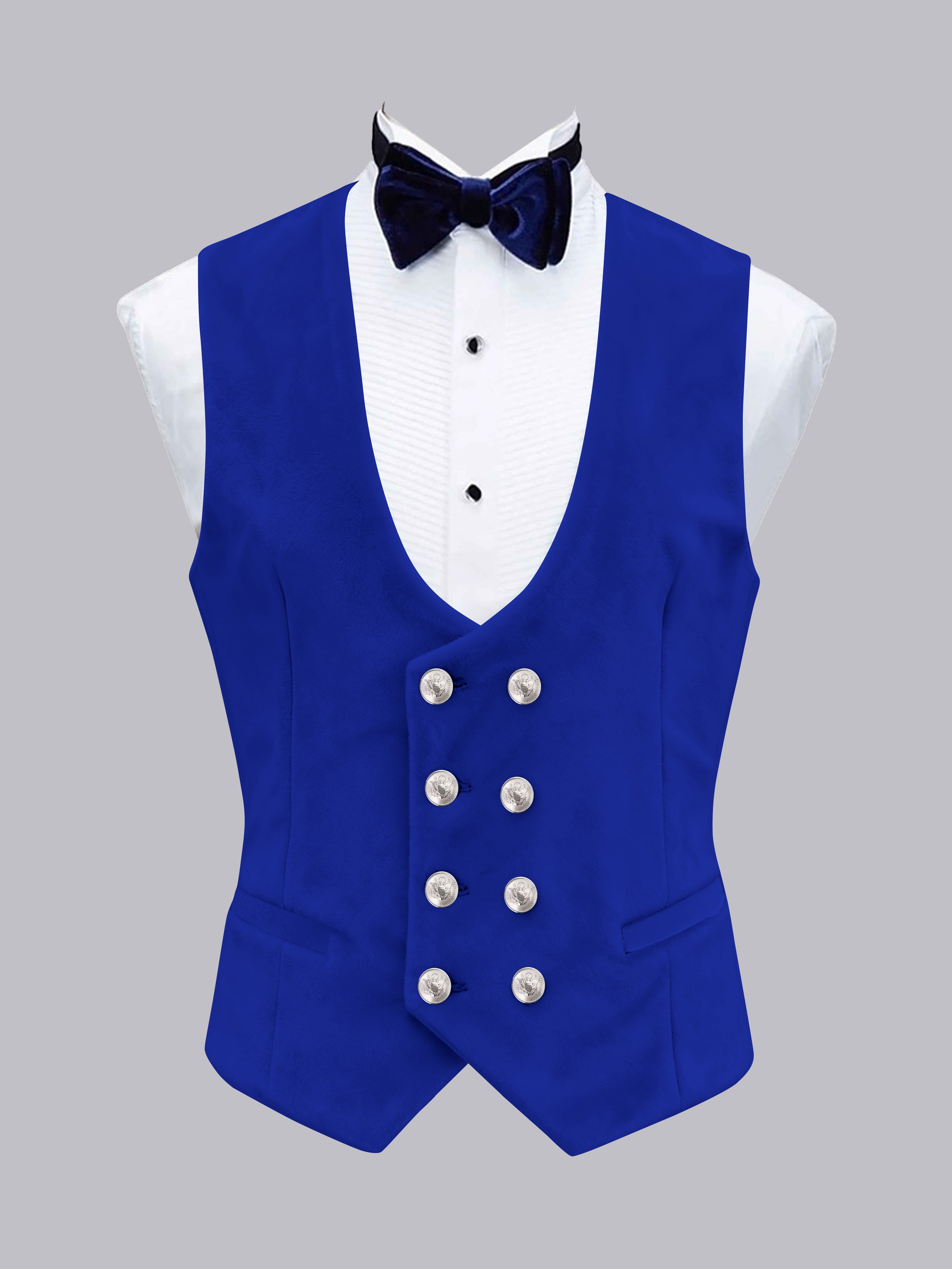 Men's Slim Fit Double Breasted Velvet Vest UK