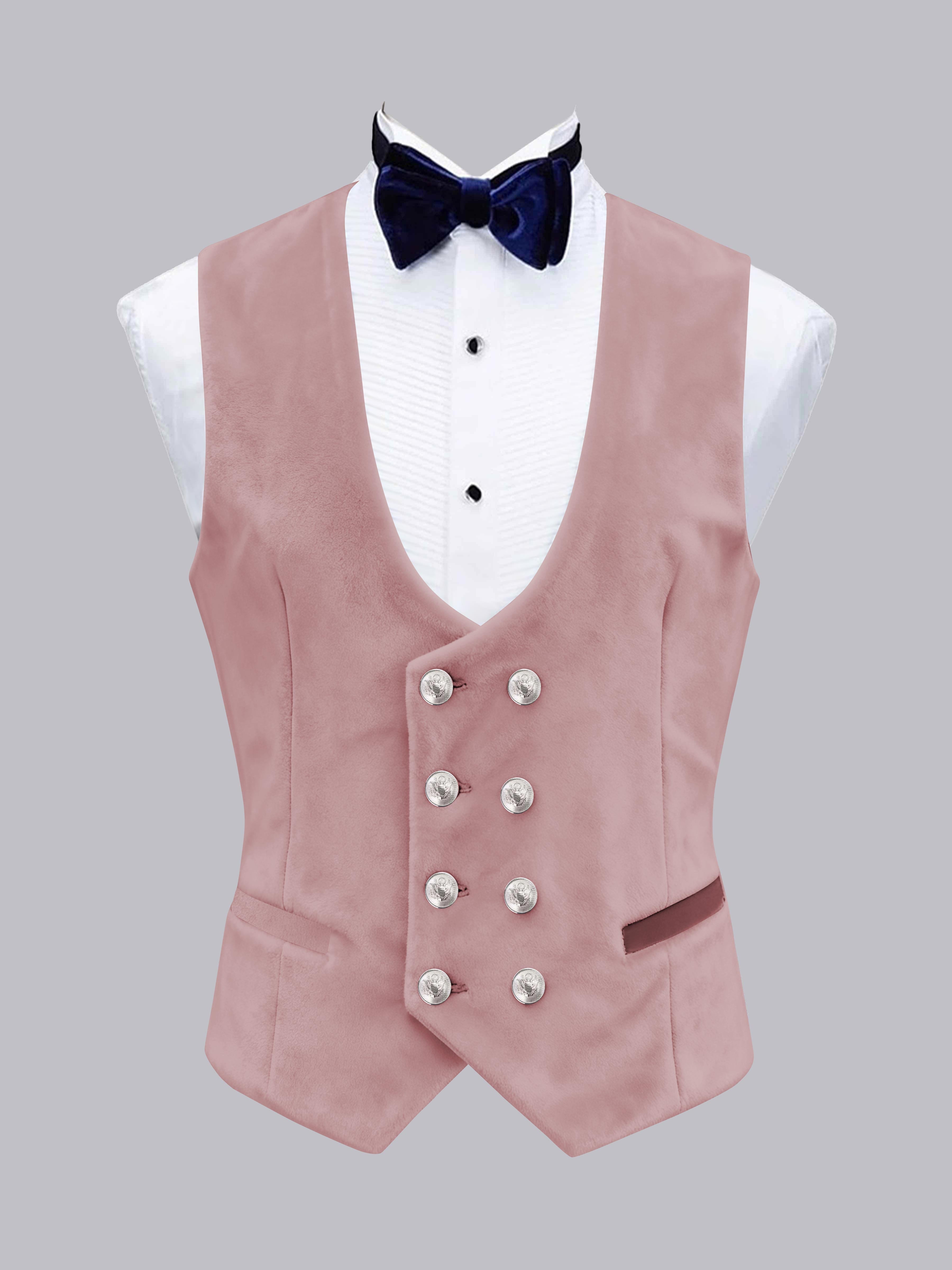 Men's Slim Fit Double Breasted Velvet Vest UK