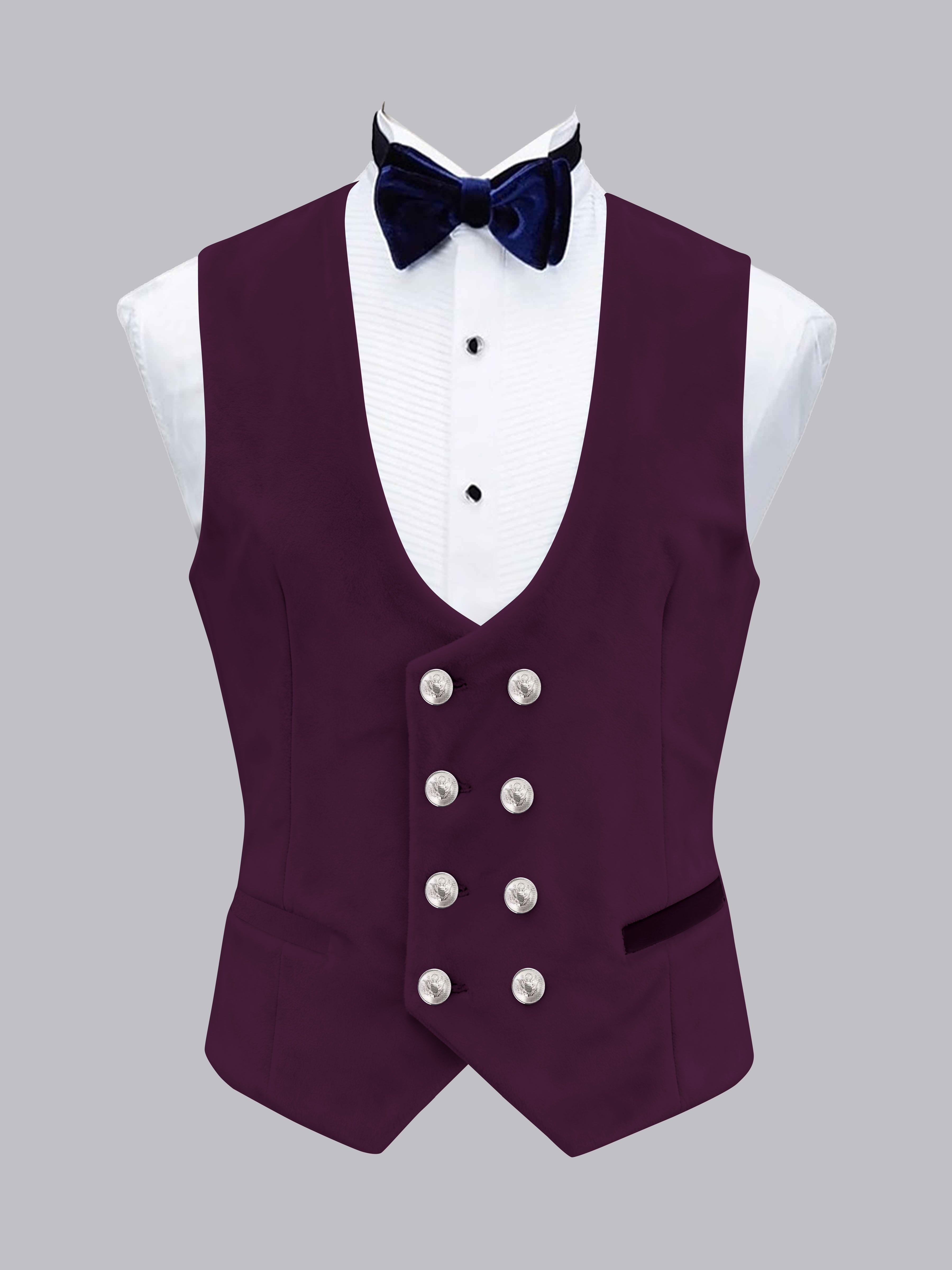 Men's Slim Fit Double Breasted Velvet Vest UK