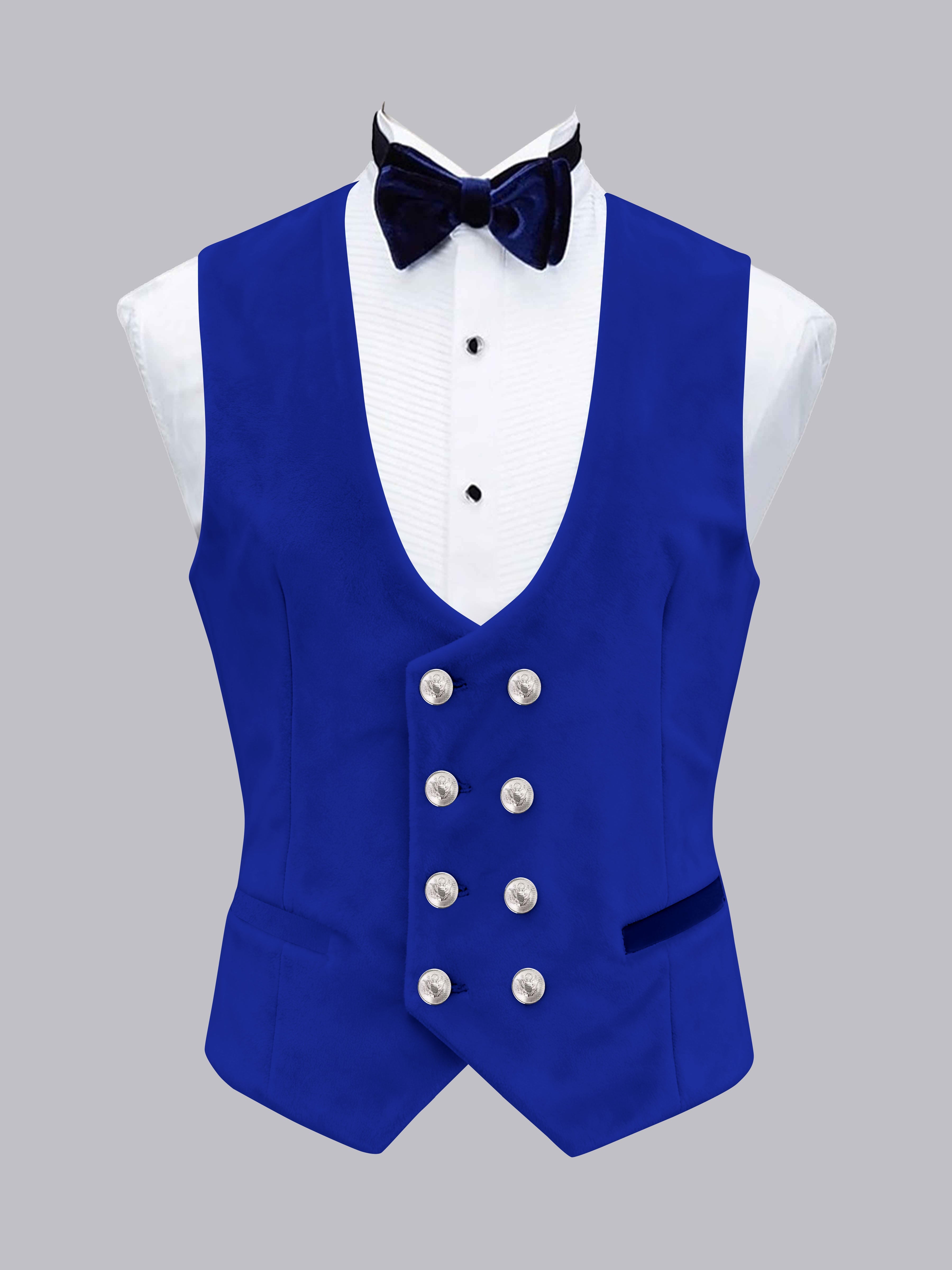 Men's Slim Fit Double Breasted Velvet Vest UK