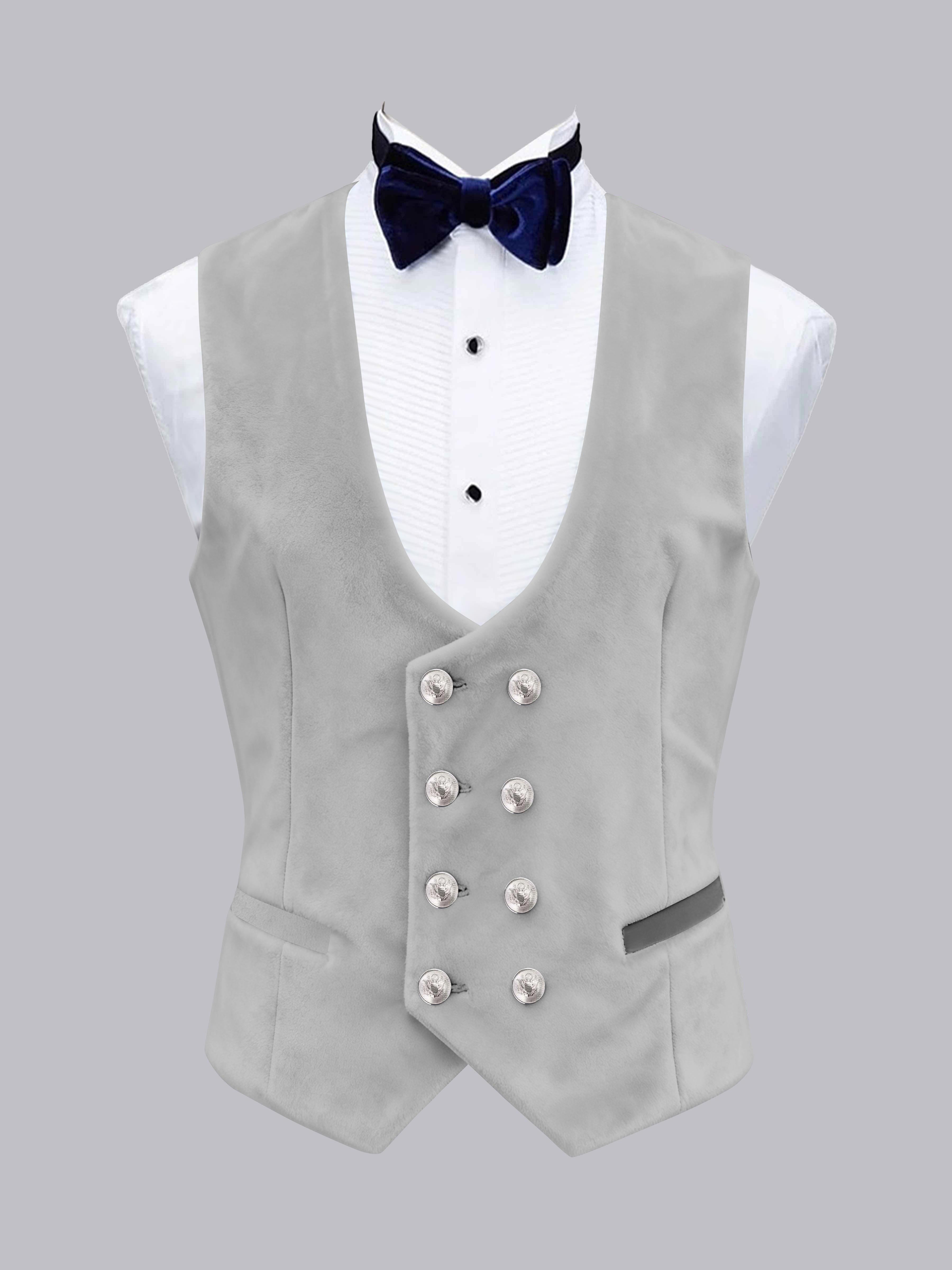 Men's Slim Fit Double Breasted Velvet Vest UK