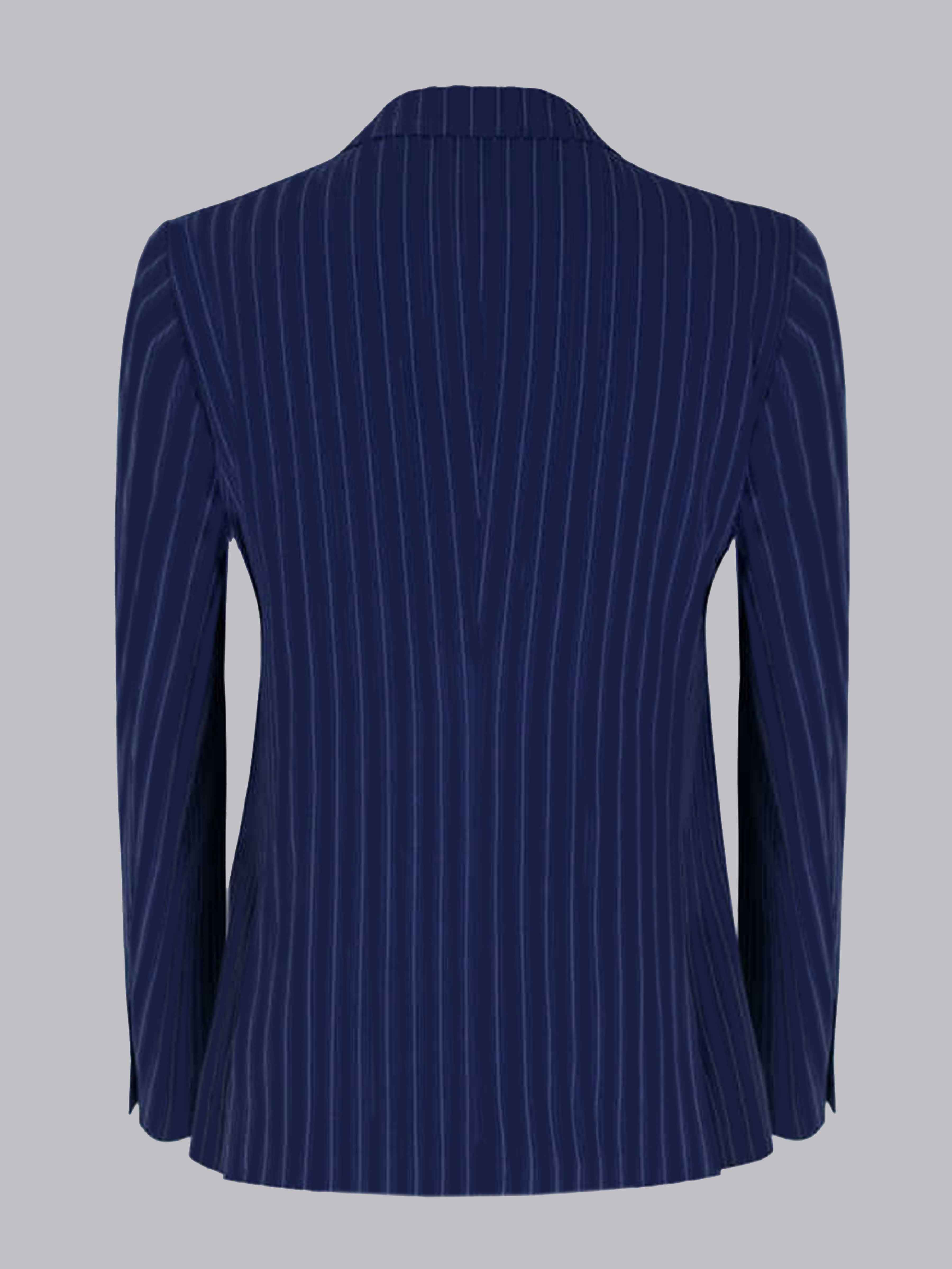 Modern Men's 2 Pieces Peak Lapel Double Breasted Stripe Business Formal Suit