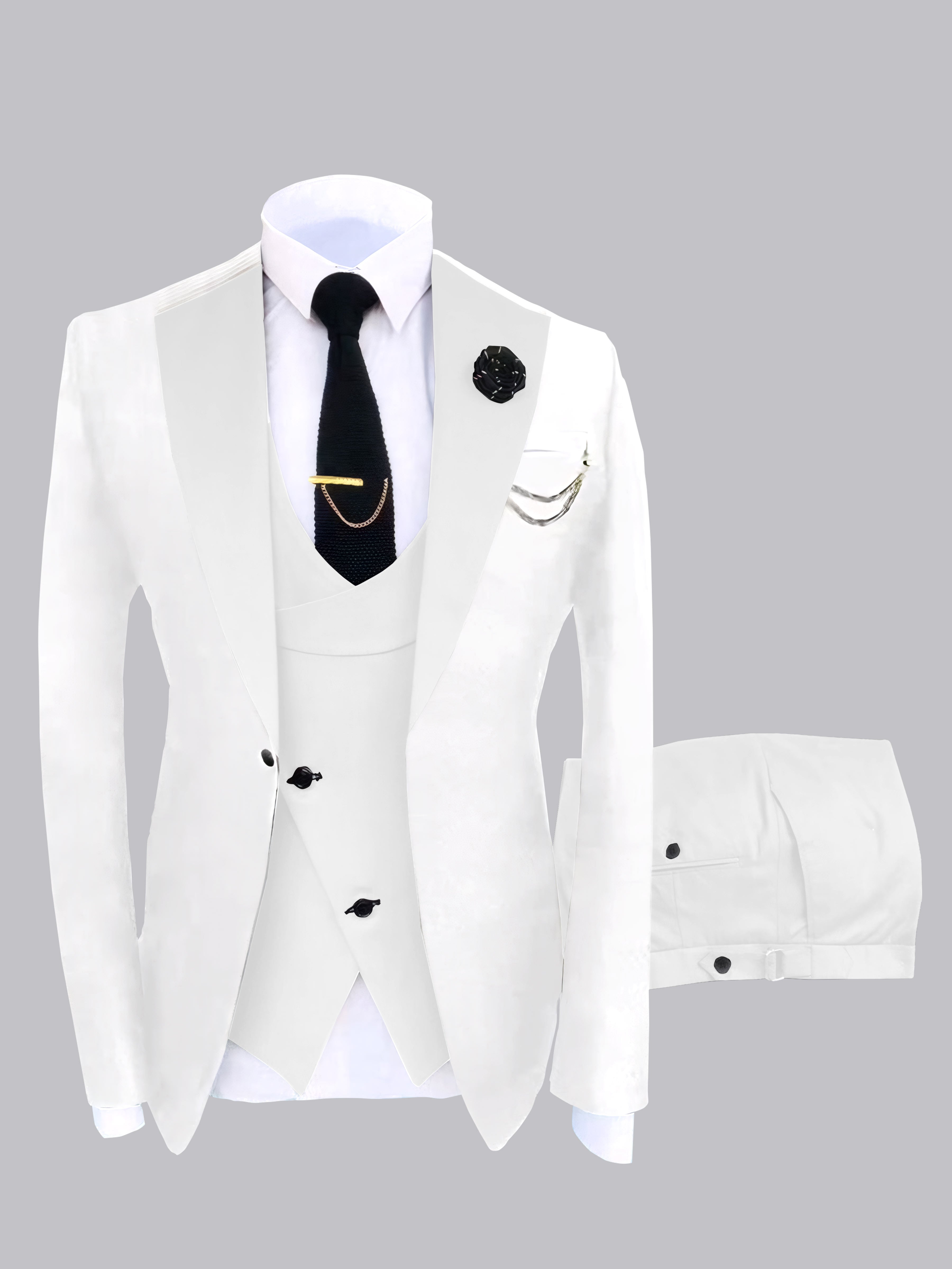 Modern Men's Contrast Colors 3 Pieces Wedding Suits